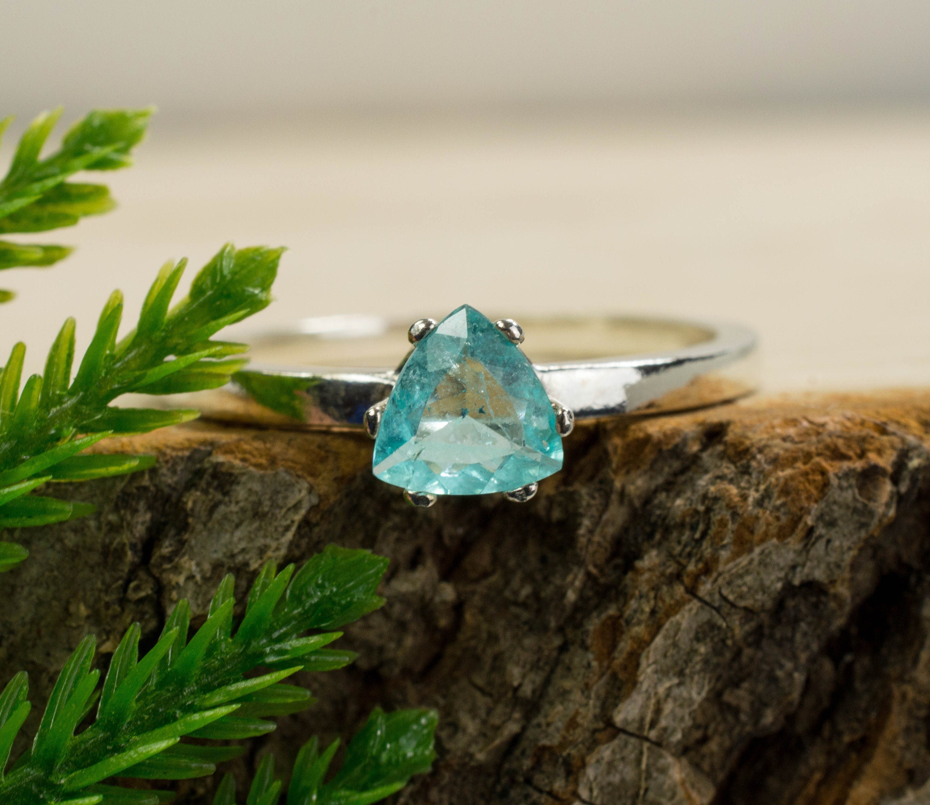 Paraiba Tourmaline Ring; Genuine Untreated Brazilian Tourmaline - Mark Oliver Gems