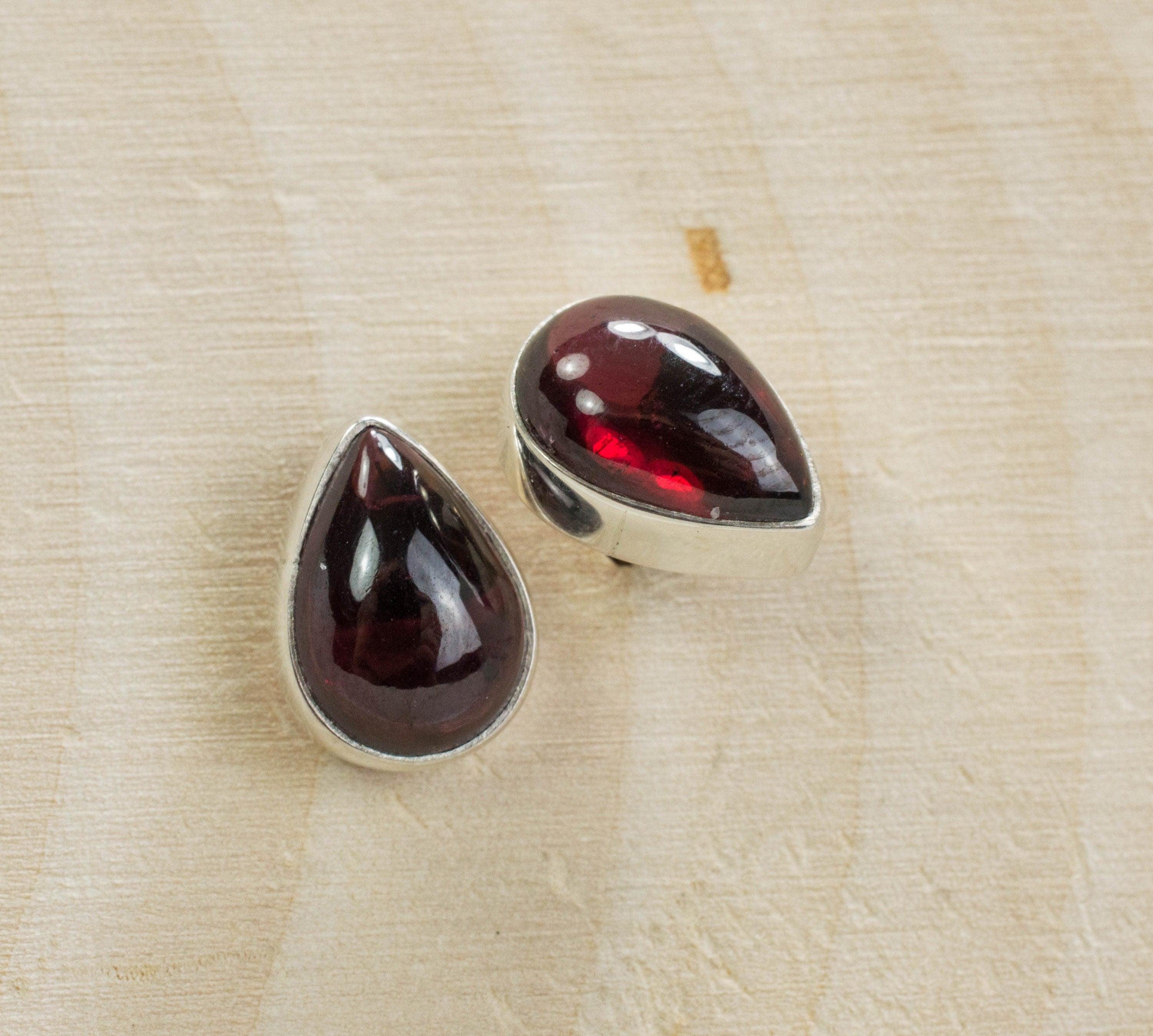 Rhodolite Garnet Sterling Silver Earrings, Genuine Untreated Tanzanian Garnet; Rhodolite Earrings - Mark Oliver Gems