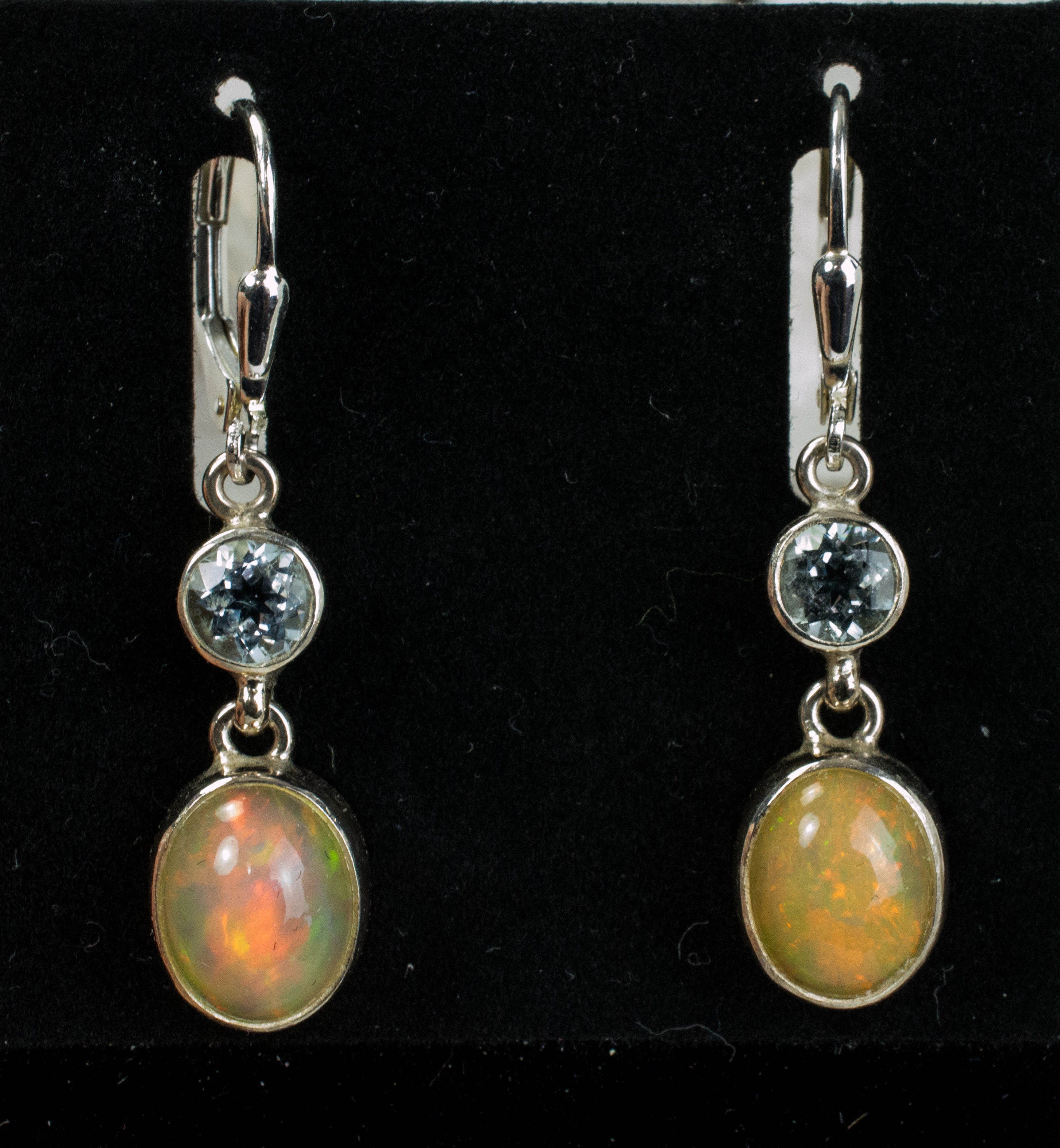 Deals Ethiopian Opal Sterling Silver Earrings, Genuine Untreated Ethiopian Opals; Opal Earrings