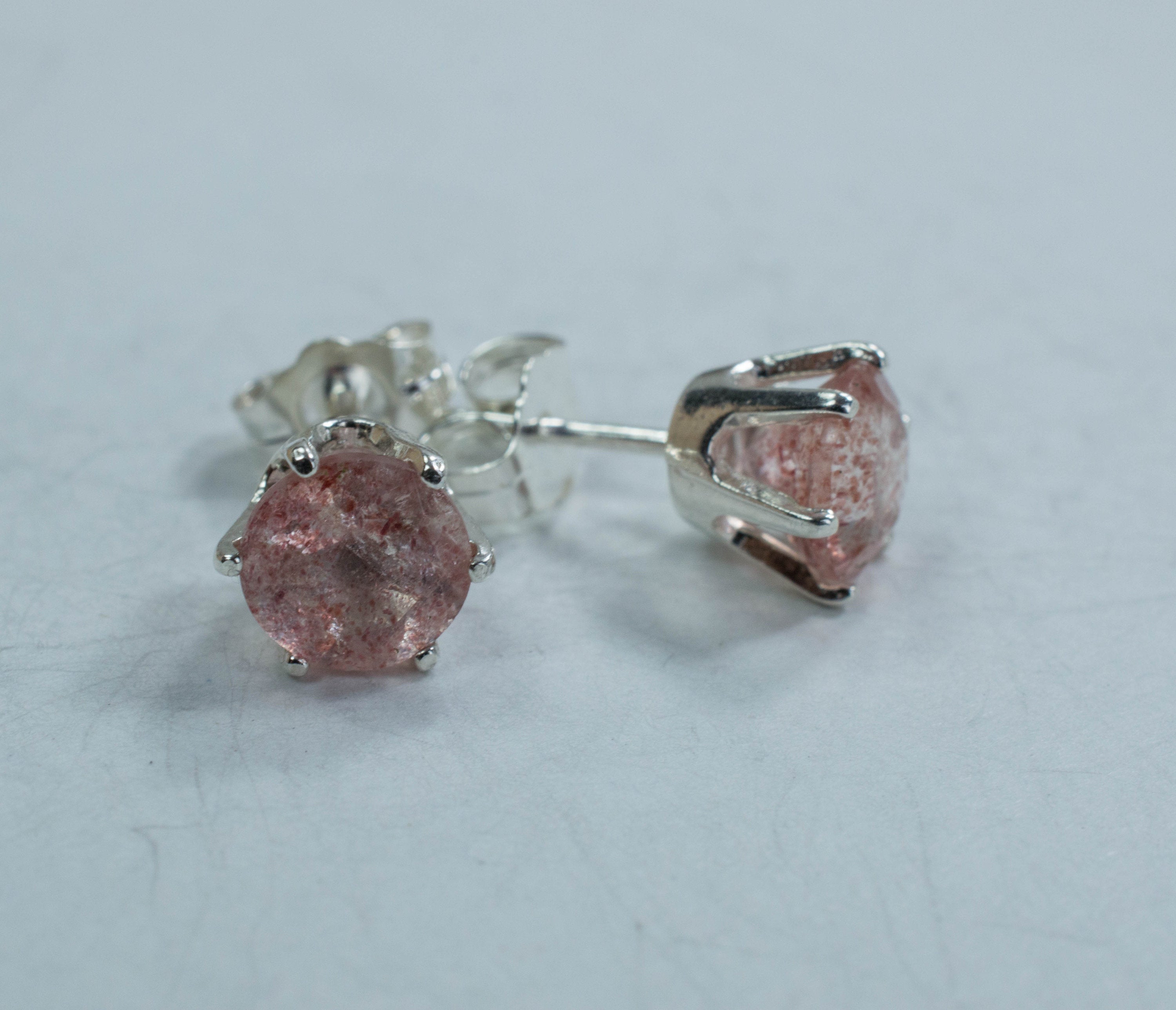 Aged Sterling Silver Earrings and AAA Grade Rubelite top Hot Pink Quartz