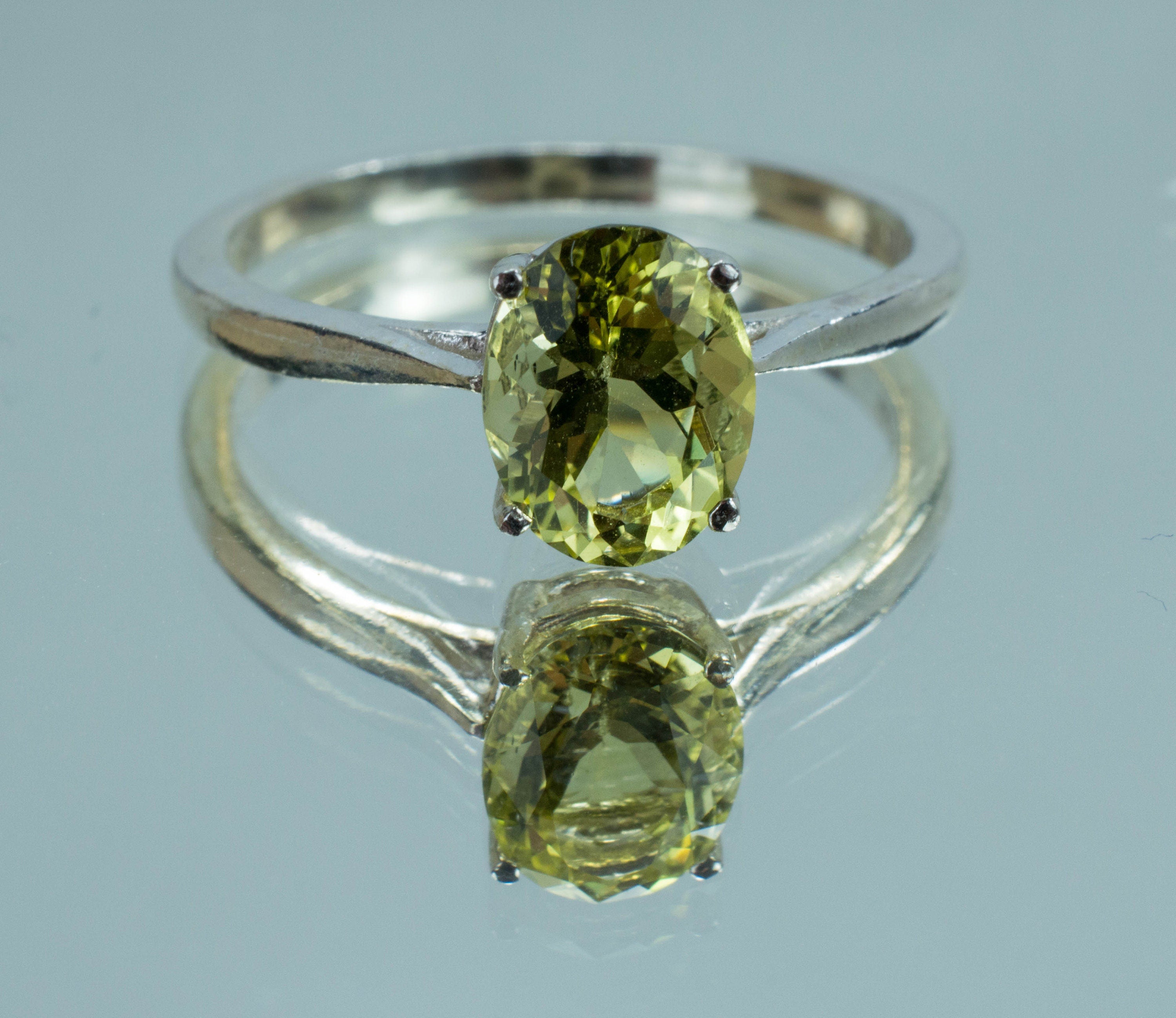 Lemon Quartz Sterling Silver Ring, Genuine Untreated Brazilian Quartz - Mark Oliver Gems