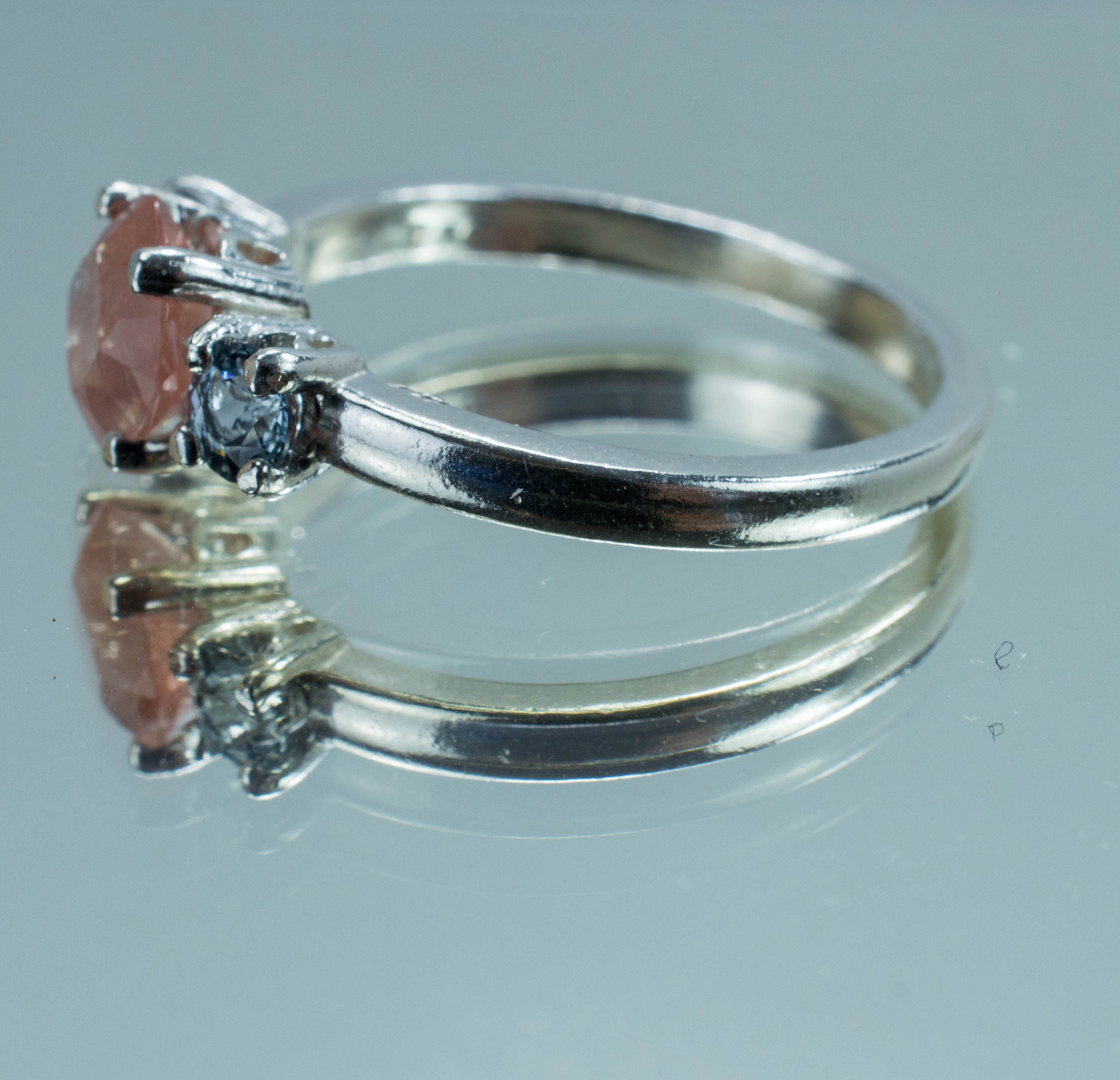 Oregon Sunstone and Gray Spinel Sterling Silver Ring, Genuine Untreated Sunstone and Spinel; Sunstone Ring; Gray Spinel Ring - Mark Oliver Gems