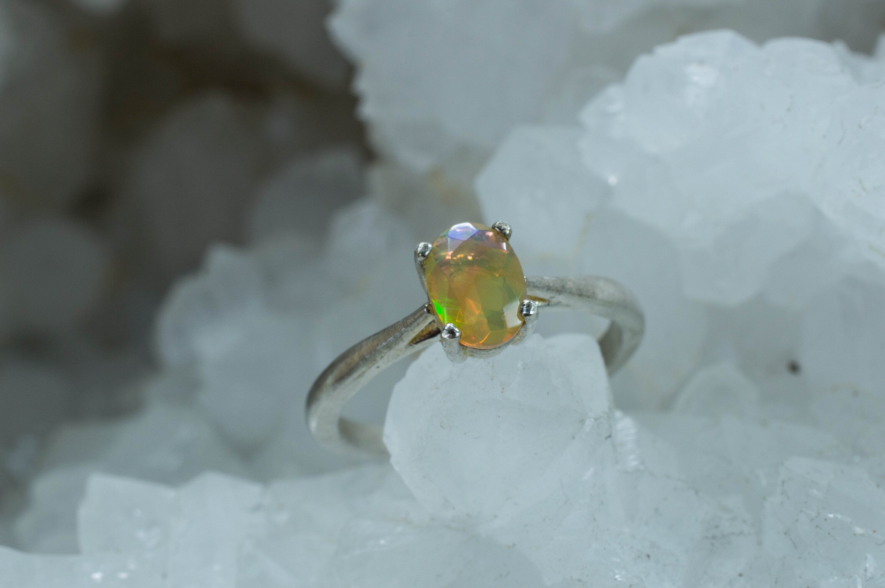 Ethiopian Opal Ring, Genuine Untreated Welo Opal; Opal Ring - Mark Oliver Gems