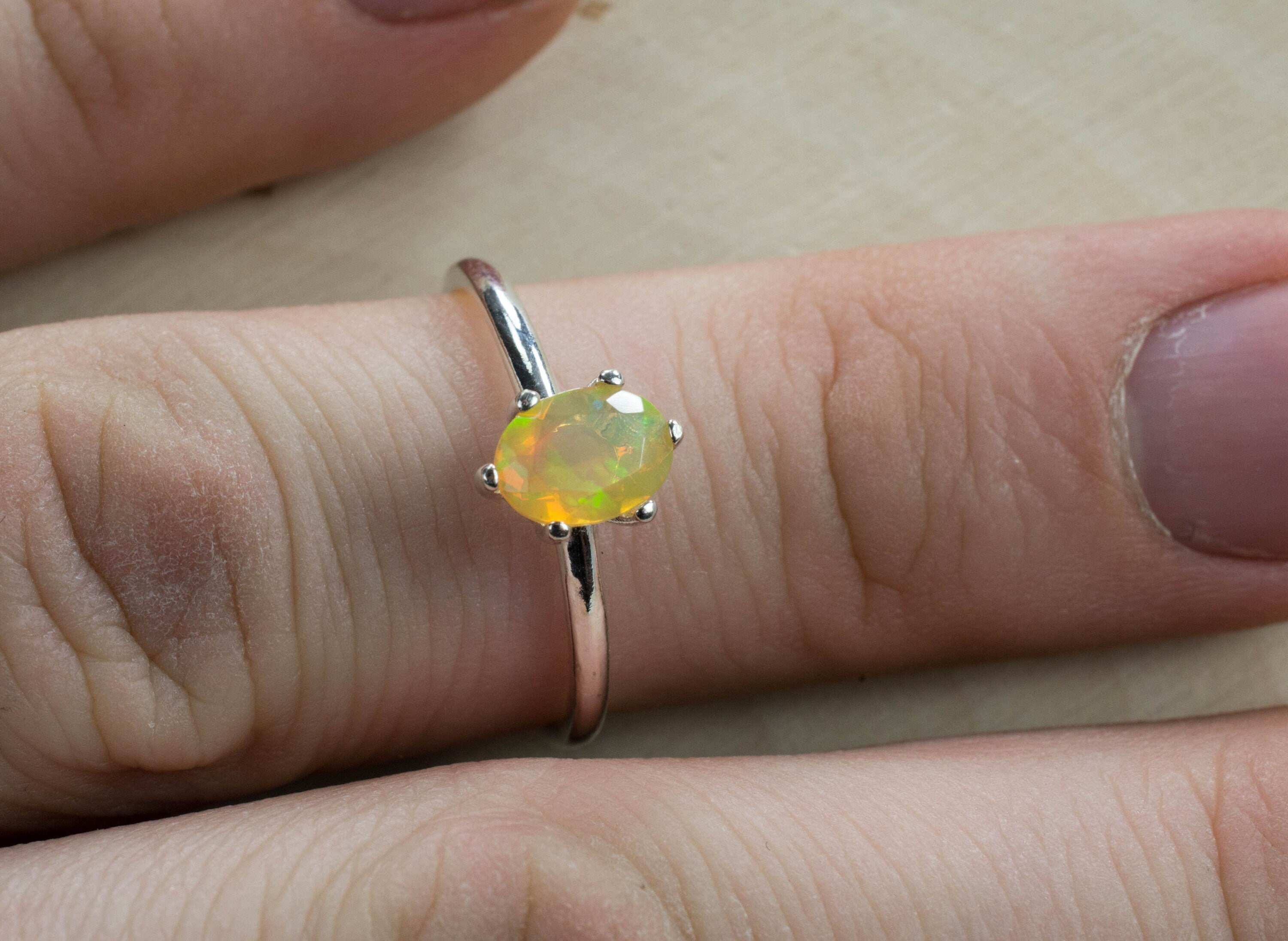 Ethiopian Opal Ring, Genuine Untreated Welo Opal; Opal Ring; Welo Opal - Mark Oliver Gems