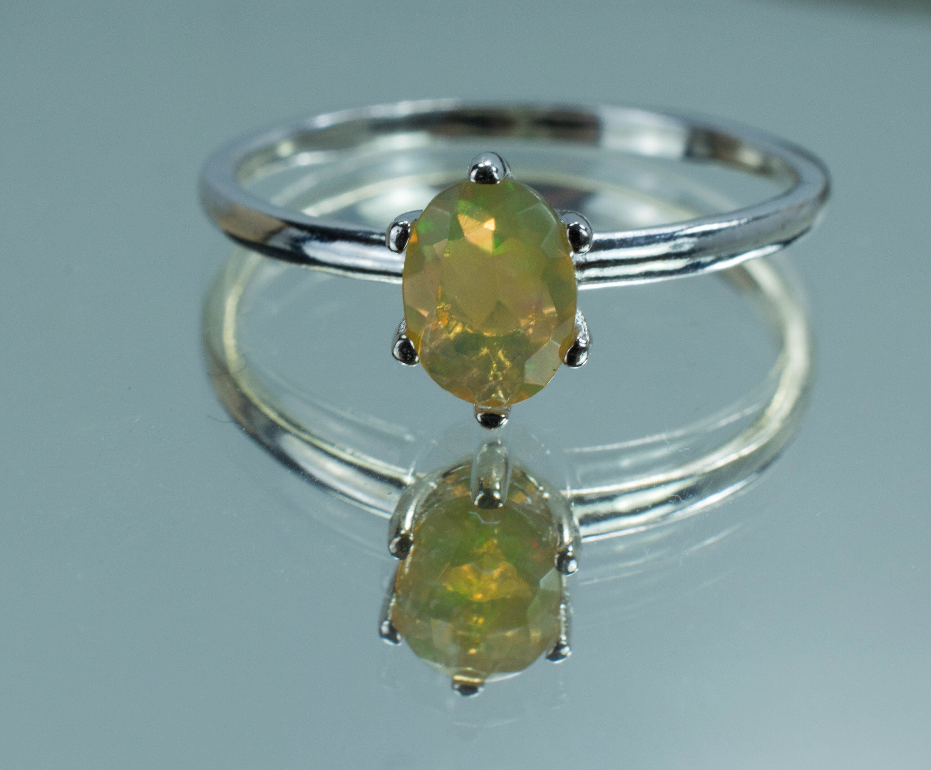 Ethiopian Opal Ring, Genuine Untreated Welo Opal; Opal Ring; Welo Opal - Mark Oliver Gems