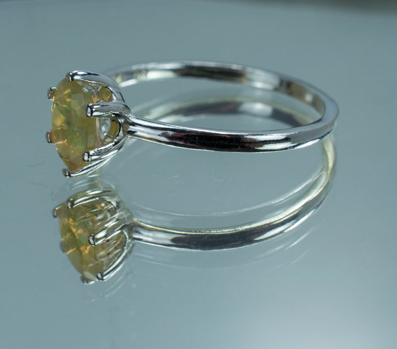 Ethiopian Opal Ring, Genuine Untreated Welo Opal; Opal Ring; Welo Opal