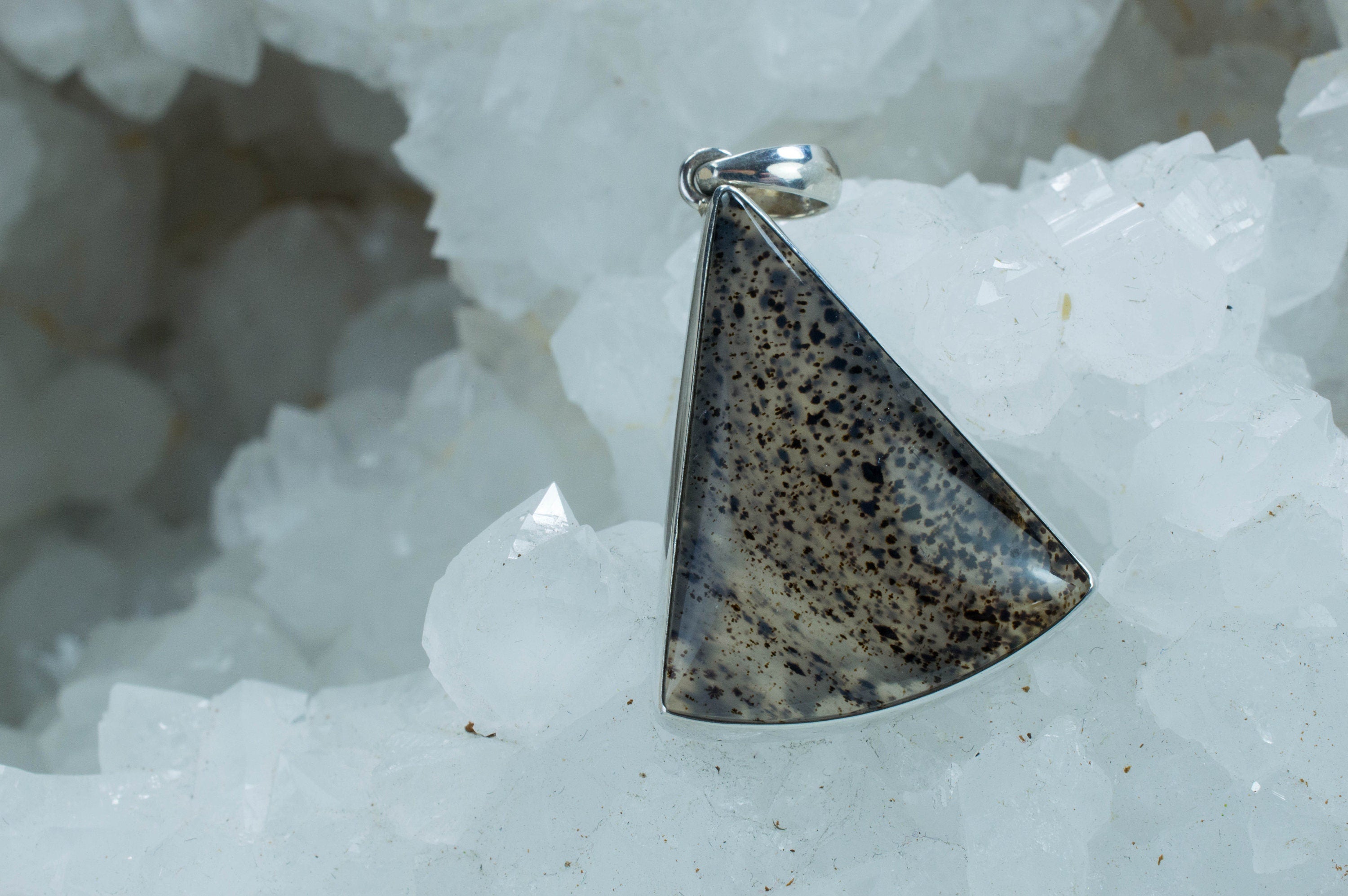 Montana Moss Agate Sterling Silver Pendant, Genuine Untreated Agate; Montana Agate Pendant - Mark Oliver Gems