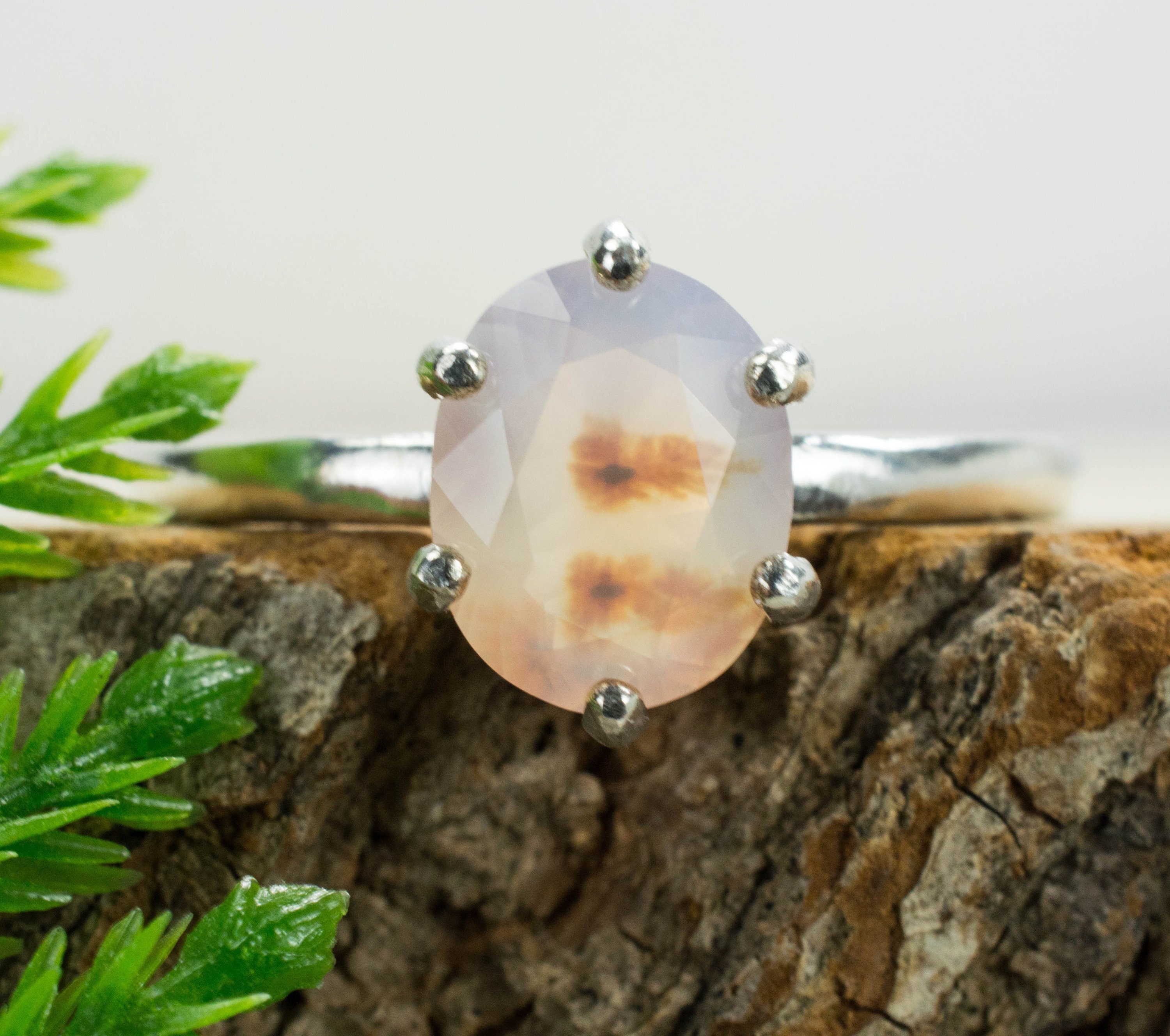 Montana Moss Agate Sterling Silver Ring; Genuine Untreated Agate; Moss Agate Ring - Mark Oliver Gems