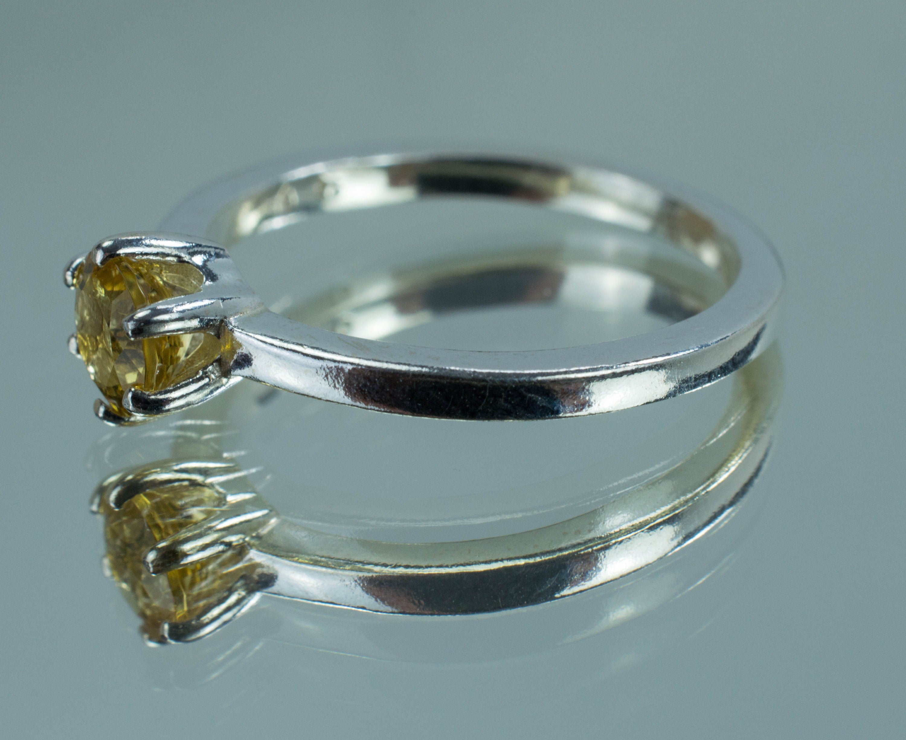 Heliodor Sterling Silver Ring, Genuine Untreated Ukraine Heliodor; Golden Beryl Ring; Heliodor Ring - Mark Oliver Gems