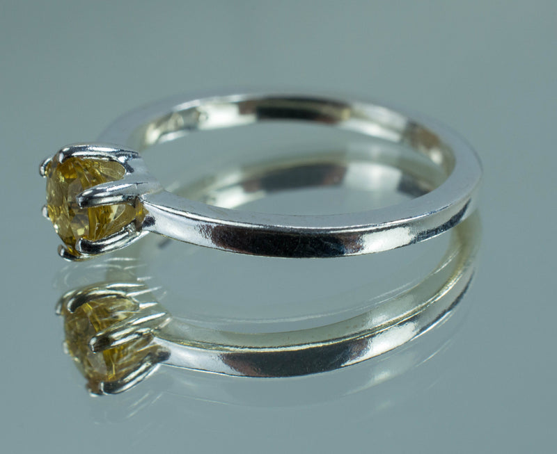 Heliodor Sterling Silver Ring, Genuine Untreated Ukraine Heliodor; Golden Beryl Ring; Heliodor Ring