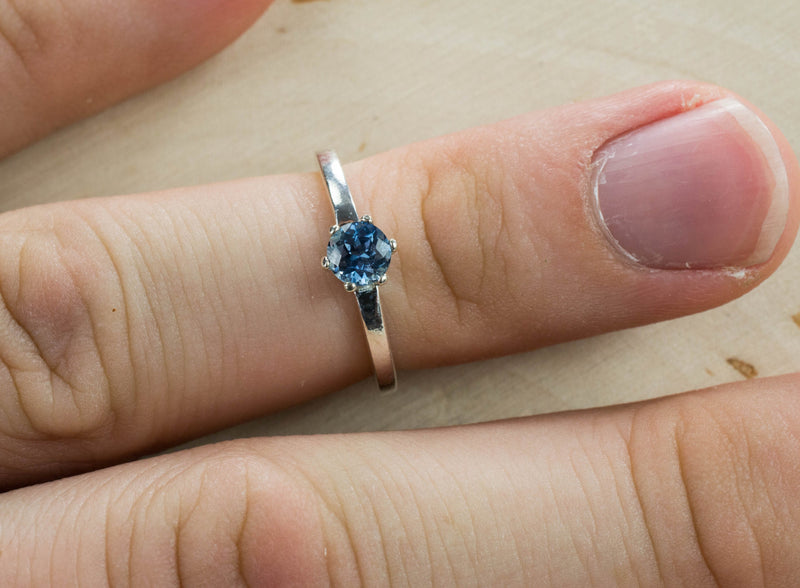 Blue Sapphire Ring, Genuine Untreated Rwanda Sapphire; Blue Sapphire Ring