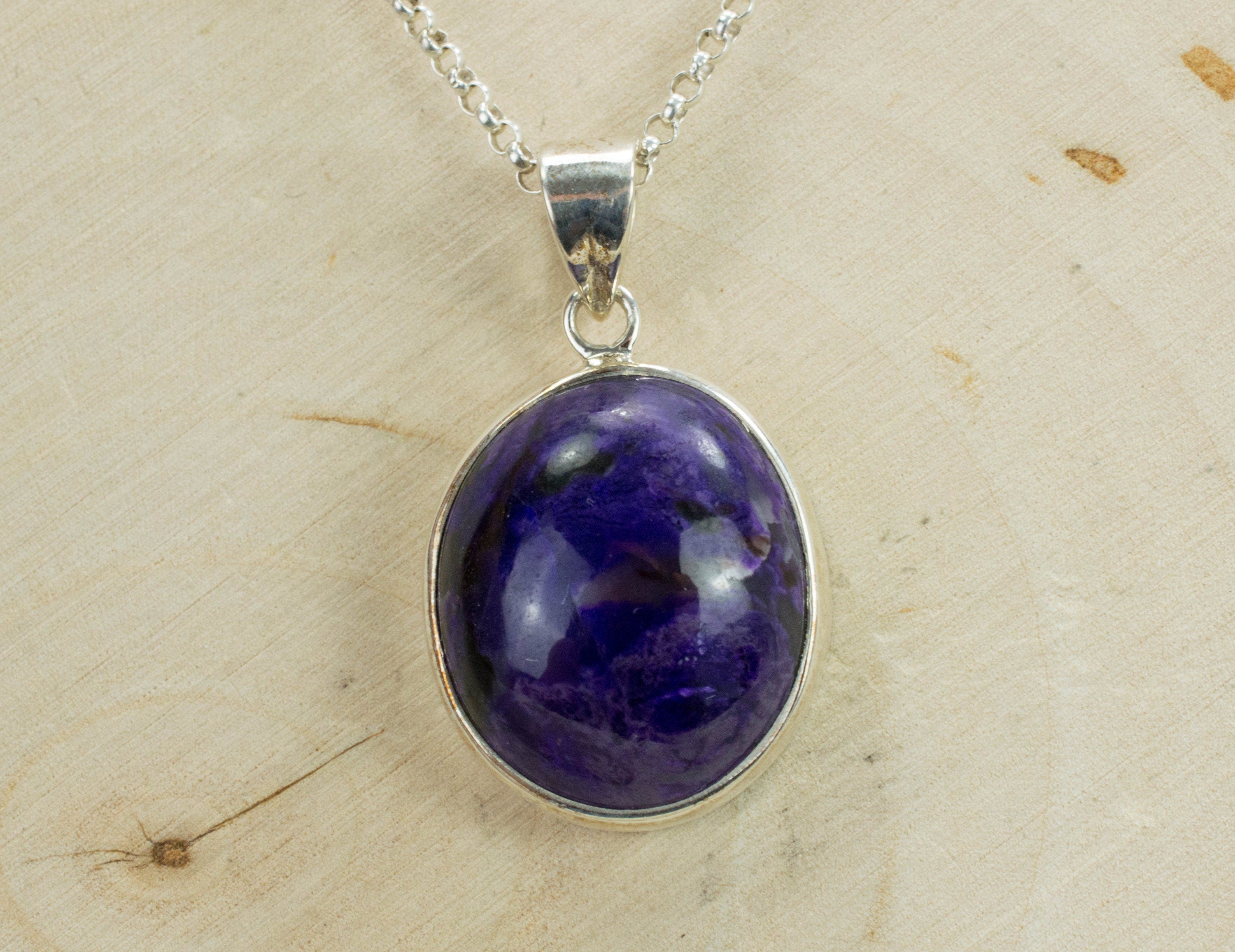 Sugilite Sterling Silver Pendant; Genuine Untreated South African Sugilite; 24.645cts - Mark Oliver Gems