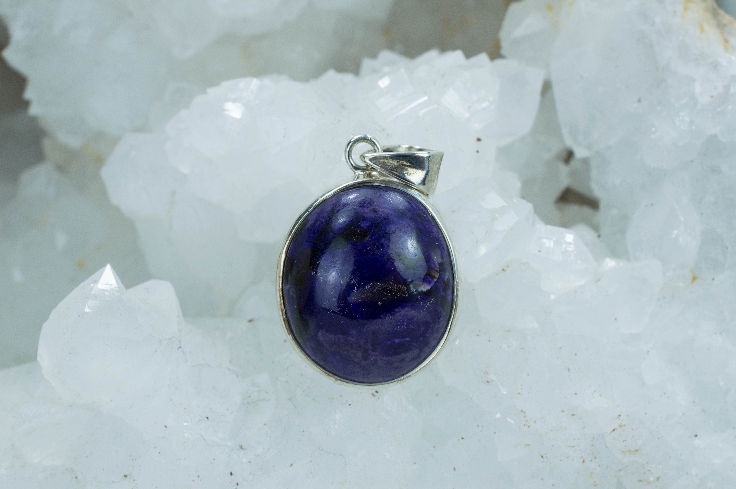 Sugilite Sterling Silver Pendant; Genuine Untreated South African Sugilite; 24.645cts - Mark Oliver Gems