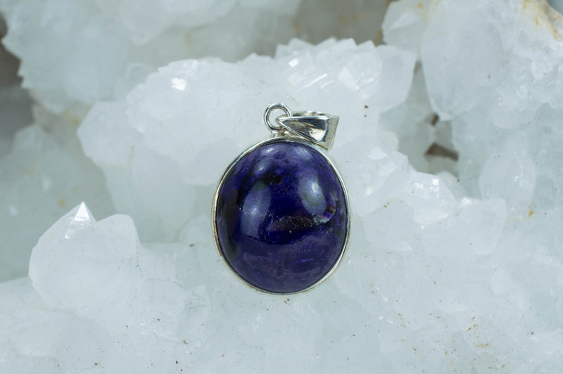 Sugilite Sterling Silver Pendant; Genuine Untreated South African Sugilite; 24.645cts