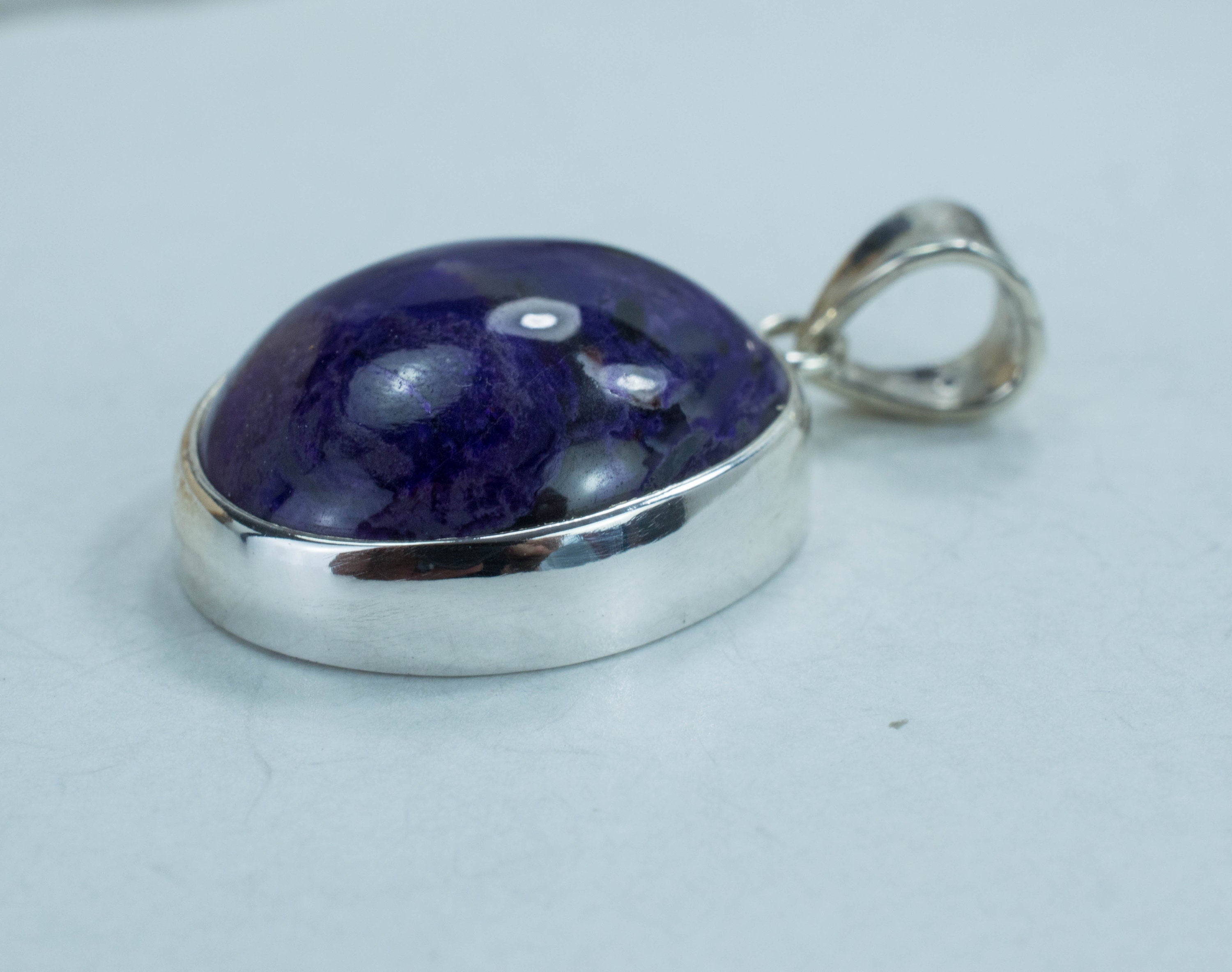 Sugilite Sterling Silver Pendant; Genuine Untreated South African Sugilite; 24.645cts - Mark Oliver Gems