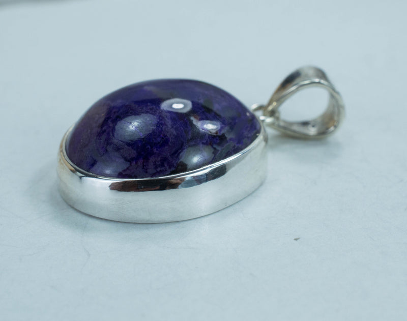 Sugilite Sterling Silver Pendant; Genuine Untreated South African Sugilite; 24.645cts