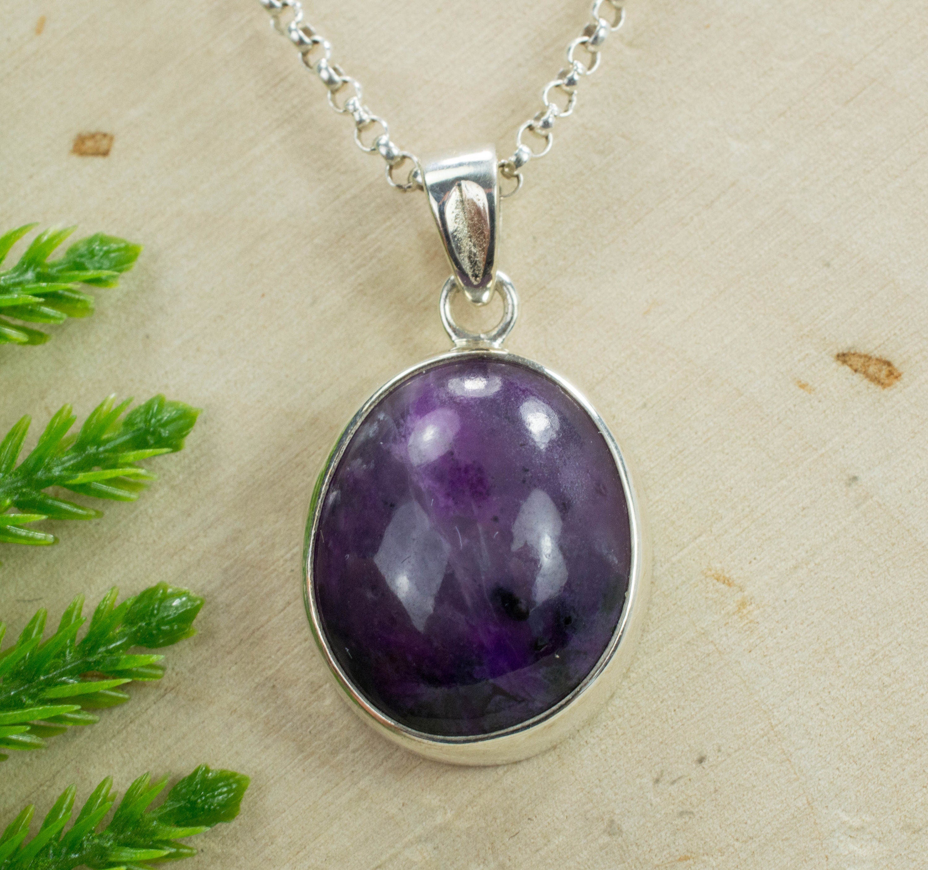 Sugilite Sterling Silver Pendant; Genuine Untreated South African Sugilite; 14.865cts - Mark Oliver Gems