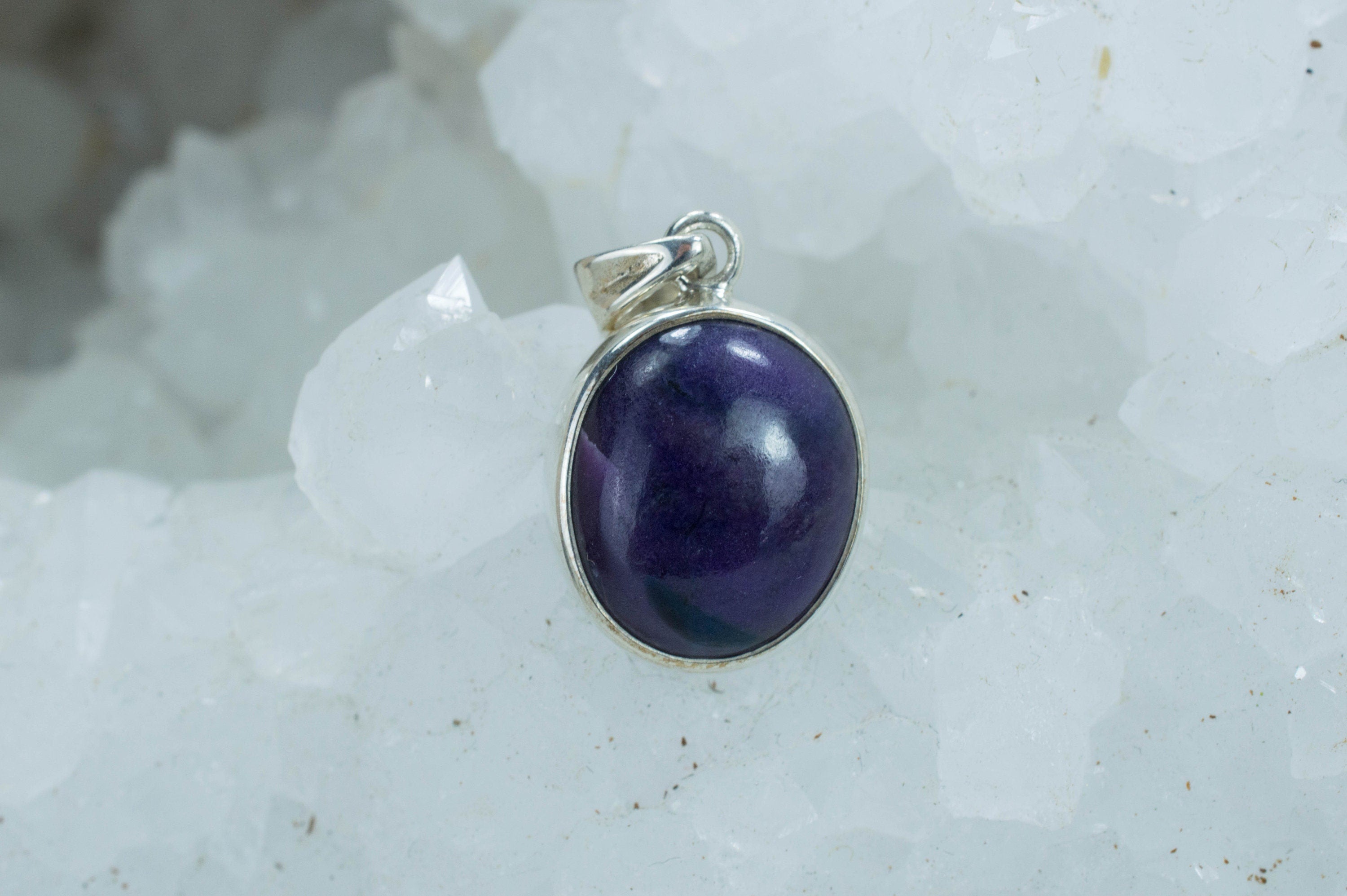 Sugilite Sterling Silver Pendant; Genuine Untreated South African Sugilite; 13.110cts - Mark Oliver Gems