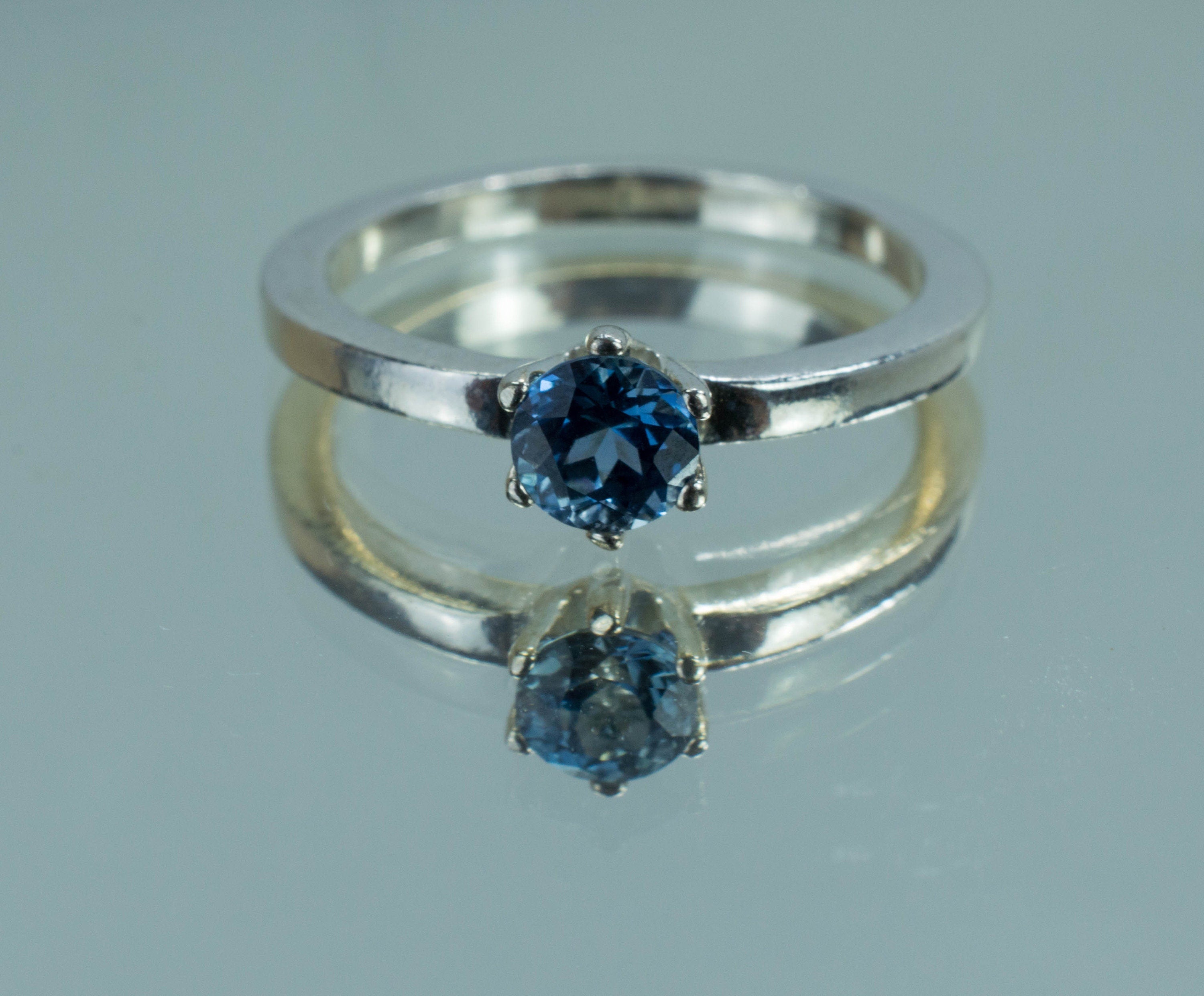 Blue Sapphire Ring, Genuine Untreated Rwanda Sapphire; Blue Sapphire Ring - Mark Oliver Gems
