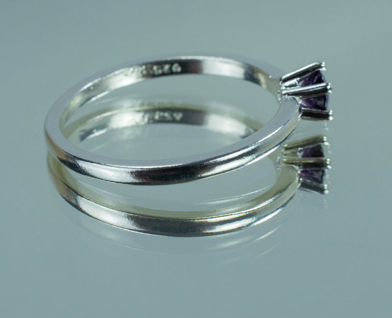 Purple Sapphire Ring, Genuine Untreated Sri Lanka Sapphire