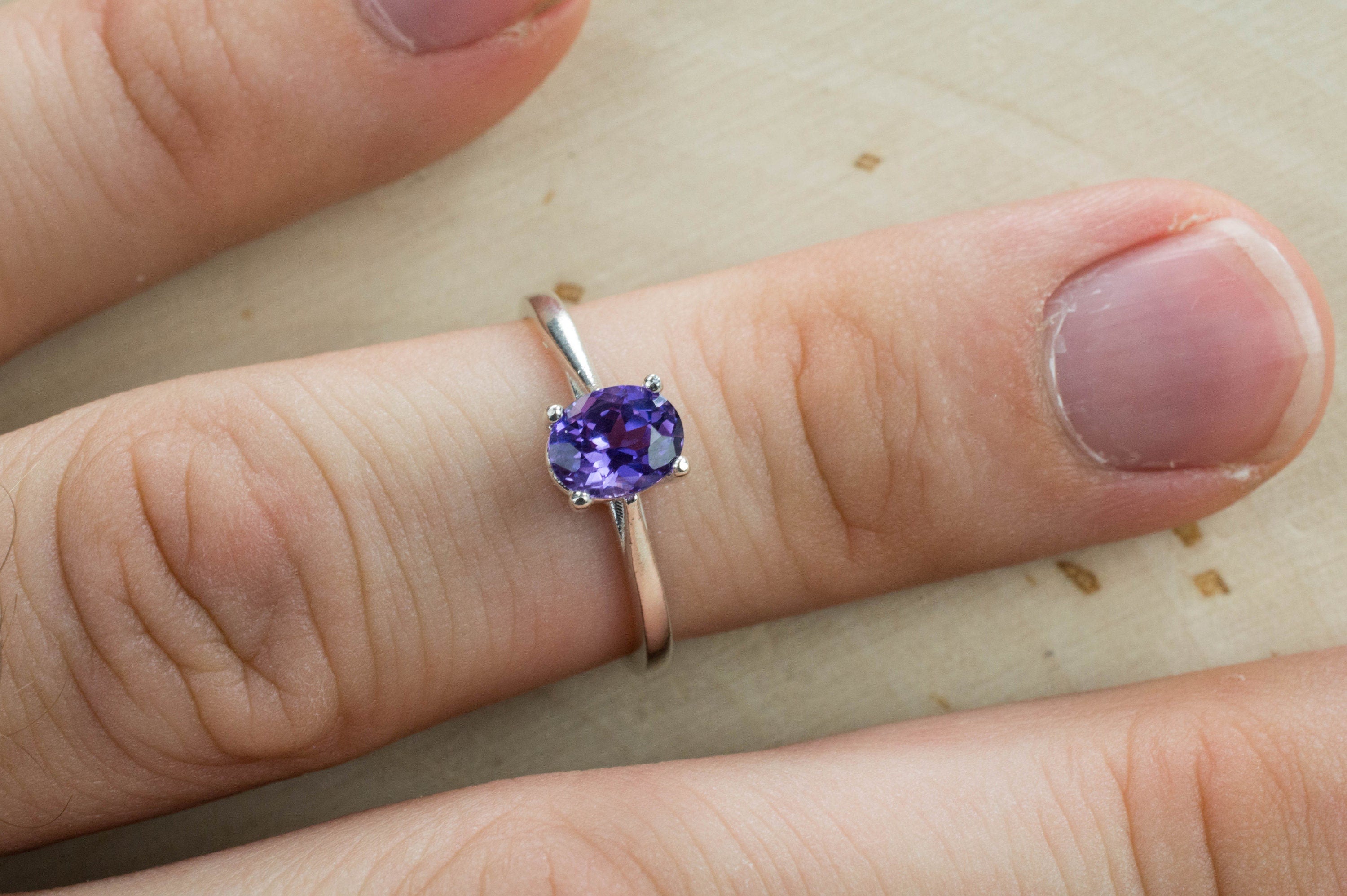 Purple Sapphire Ring, Genuine Untreated Sri Lanka Sapphire; Sapphire Ring - Mark Oliver Gems