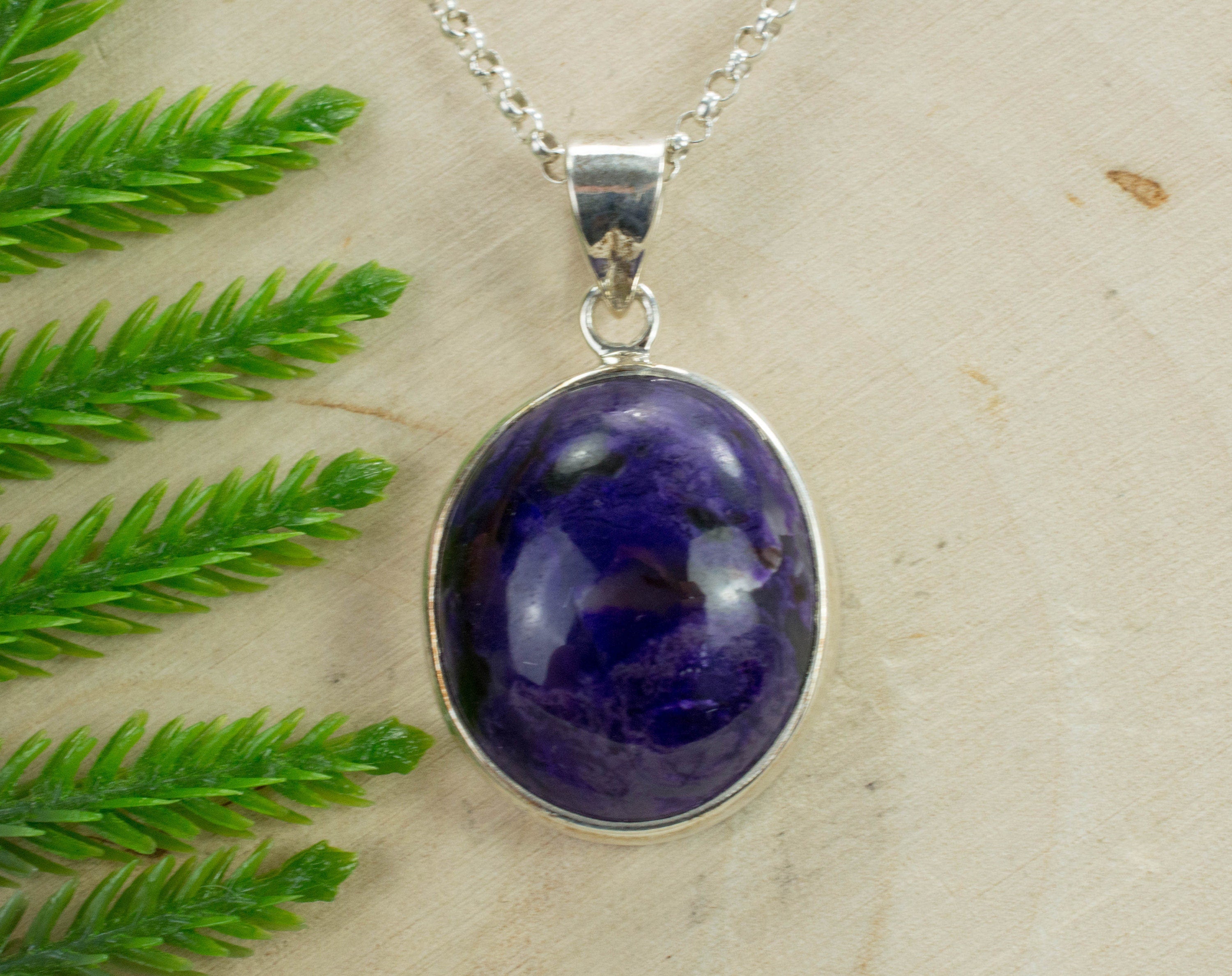 Sugilite Sterling Silver Pendant; Genuine Untreated South African Sugilite; 24.645cts - Mark Oliver Gems