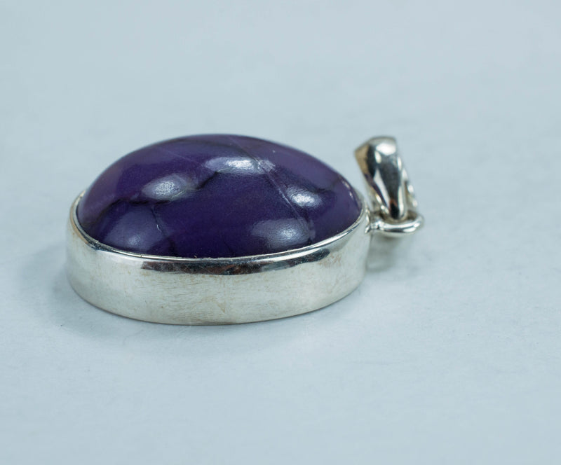 Sugilite Sterling Silver Pendant; Genuine Untreated South African Sugilite; 22.025cts