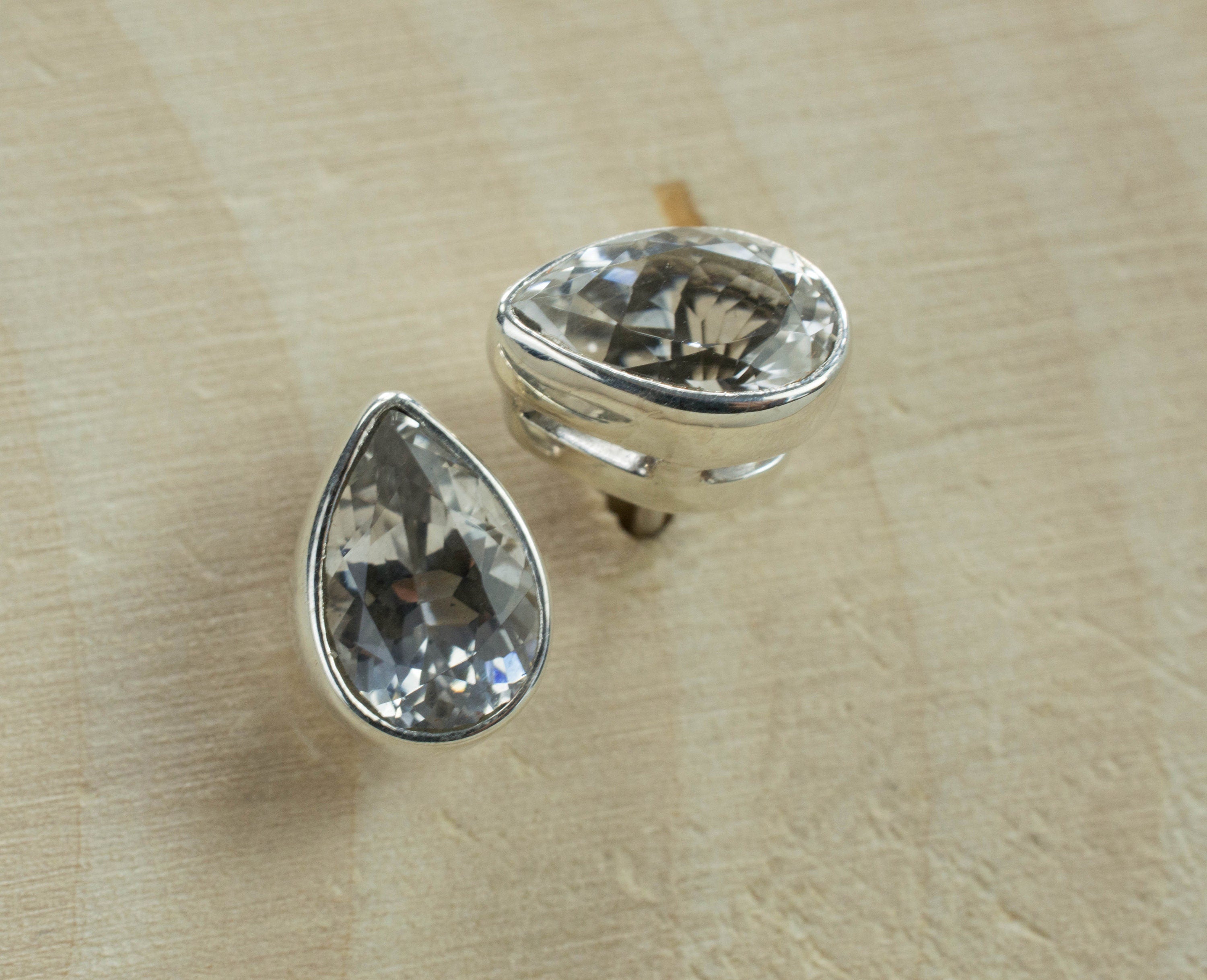 Silver Topaz Sterling Silver Earrings; Genuine Untreated Brazilian Topaz; Topaz Studs - Mark Oliver Gems
