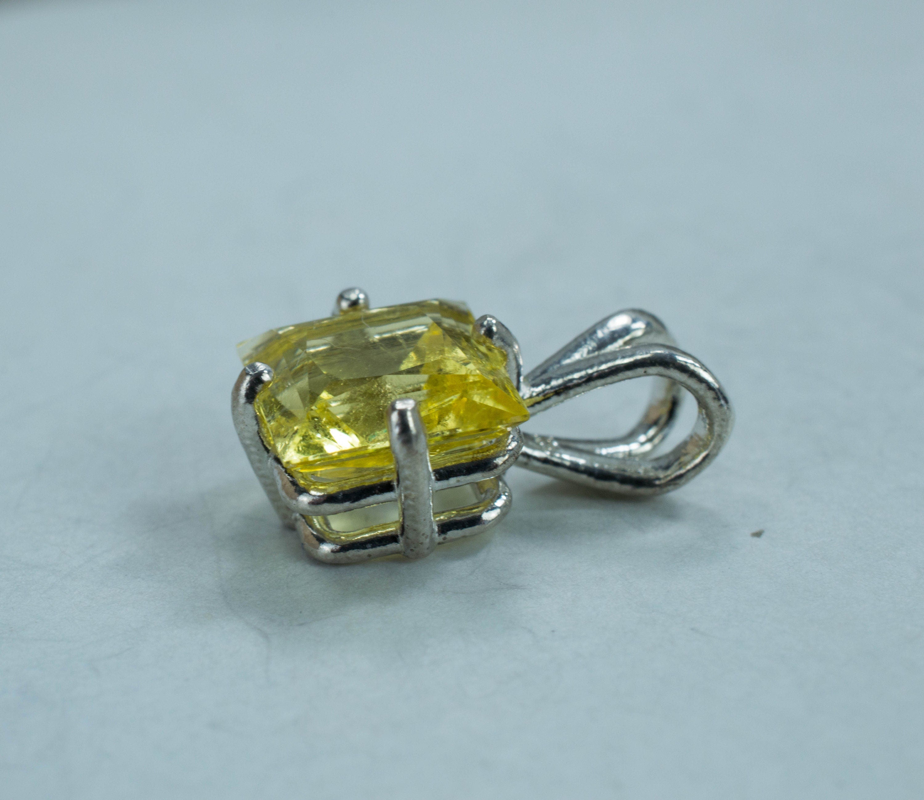 Danburite Sterling Silver Pendant; Genuine Untreated Mexican Yellow Danburite; Yellow Danburite Necklace - Mark Oliver Gems