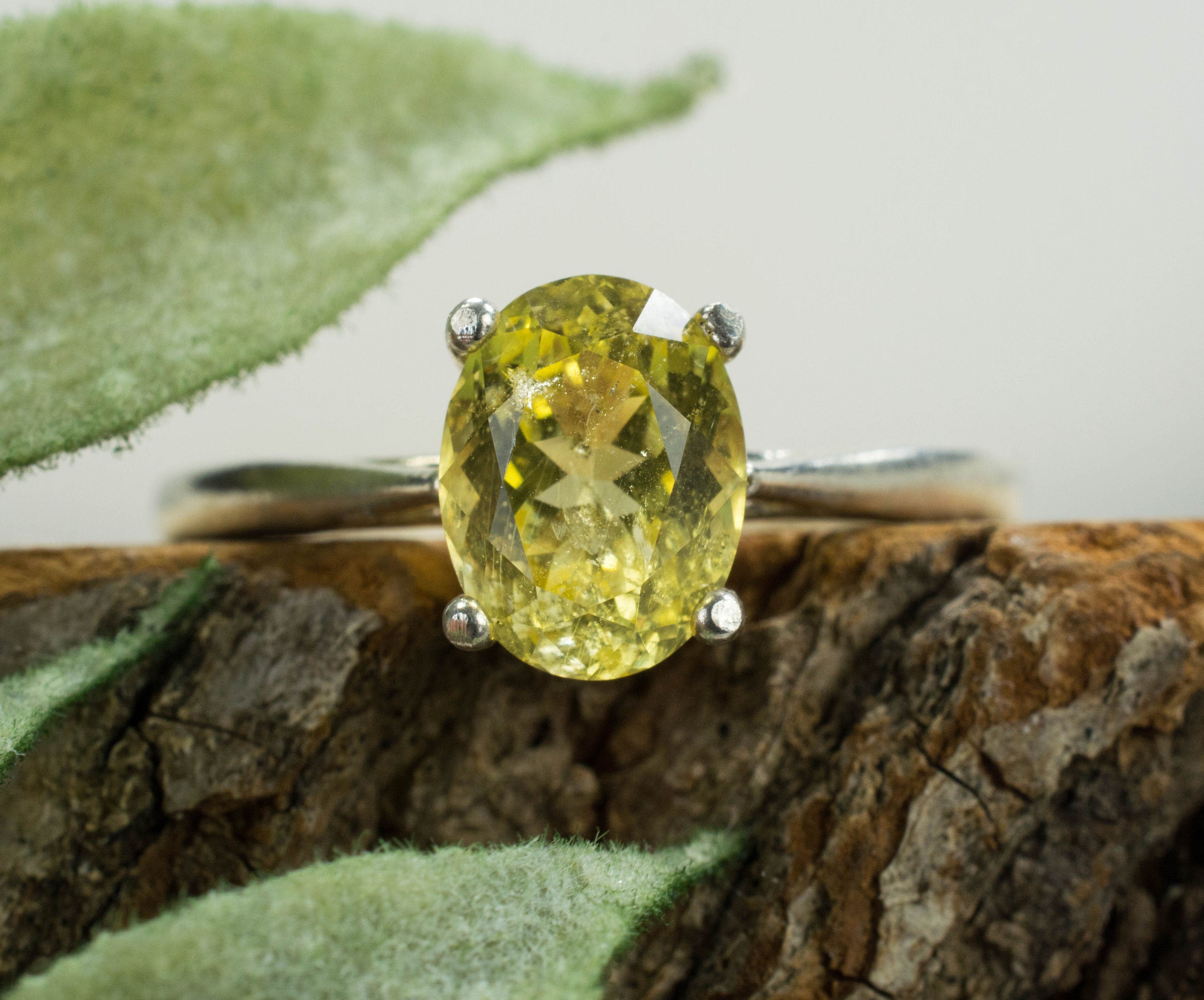 Yellow Danburite Sterling Silver Ring; Natural Untreated Mexican Danburite; Danburite Ring - Mark Oliver Gems
