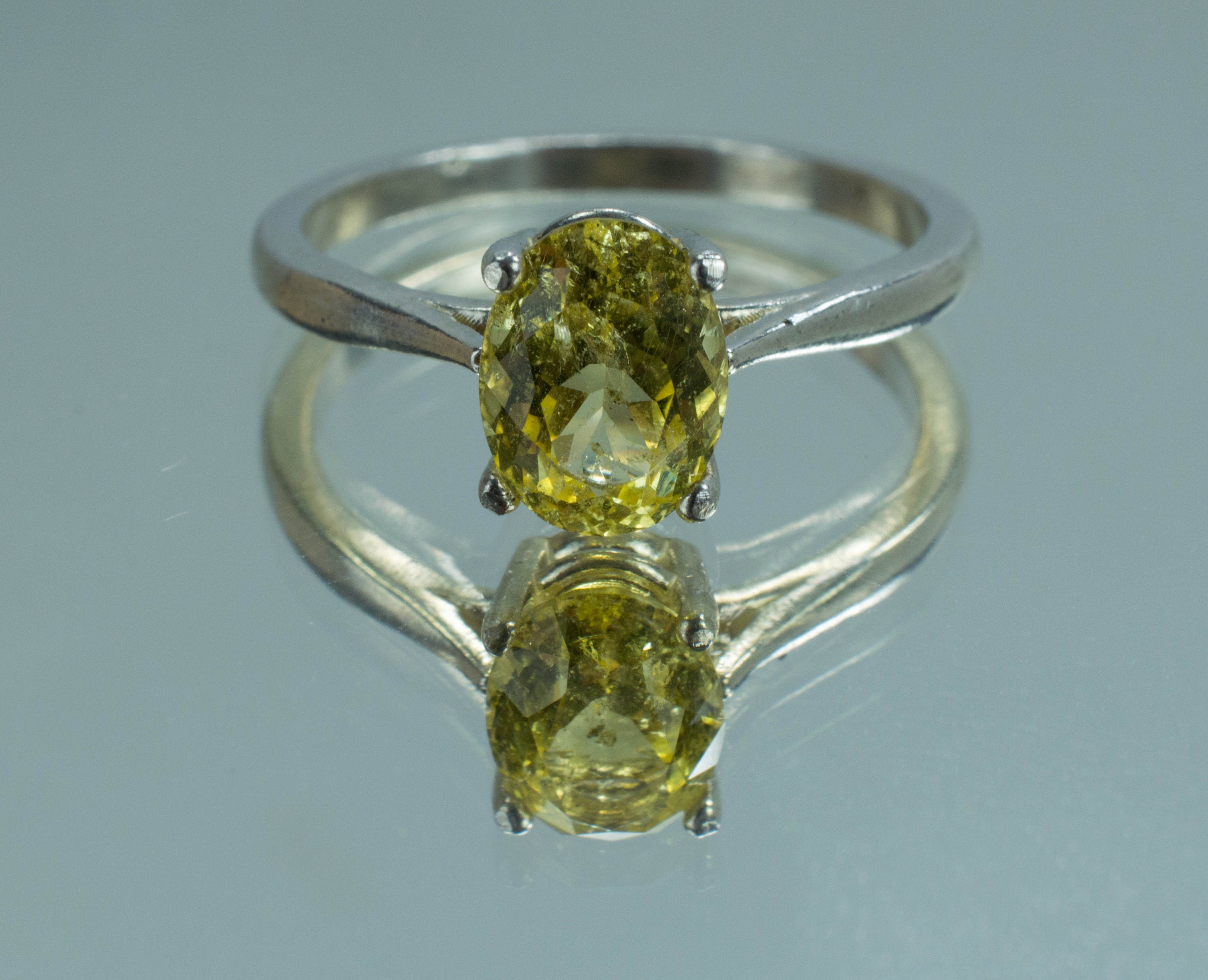 Yellow Danburite Sterling Silver Ring; Natural Untreated Mexican Danburite; Danburite Ring - Mark Oliver Gems