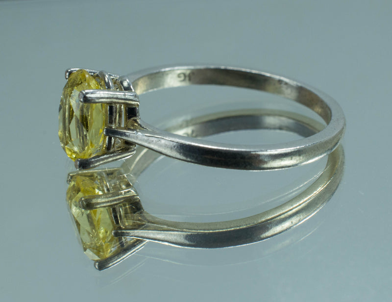 Yellow Danburite Sterling Silver Ring; Natural Untreated Mexican Danburite; Danburite Ring