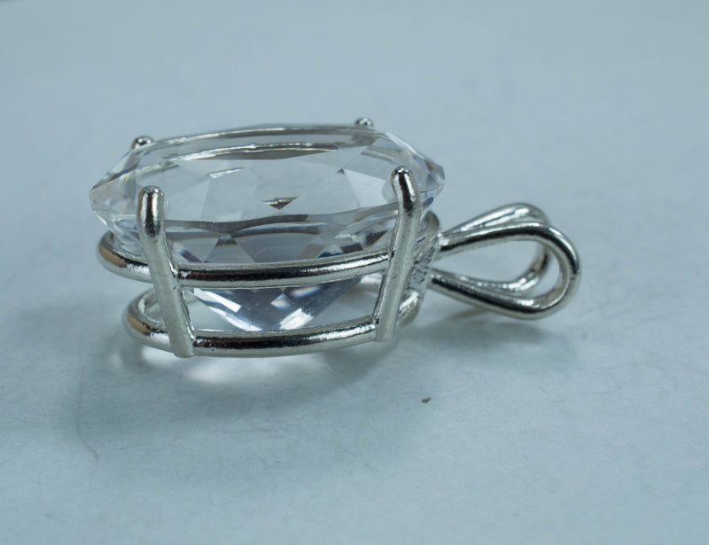 Quartz Sterling Silver Pendant, Genuine High Quality Tanzanian Quartz; Quartz Necklace