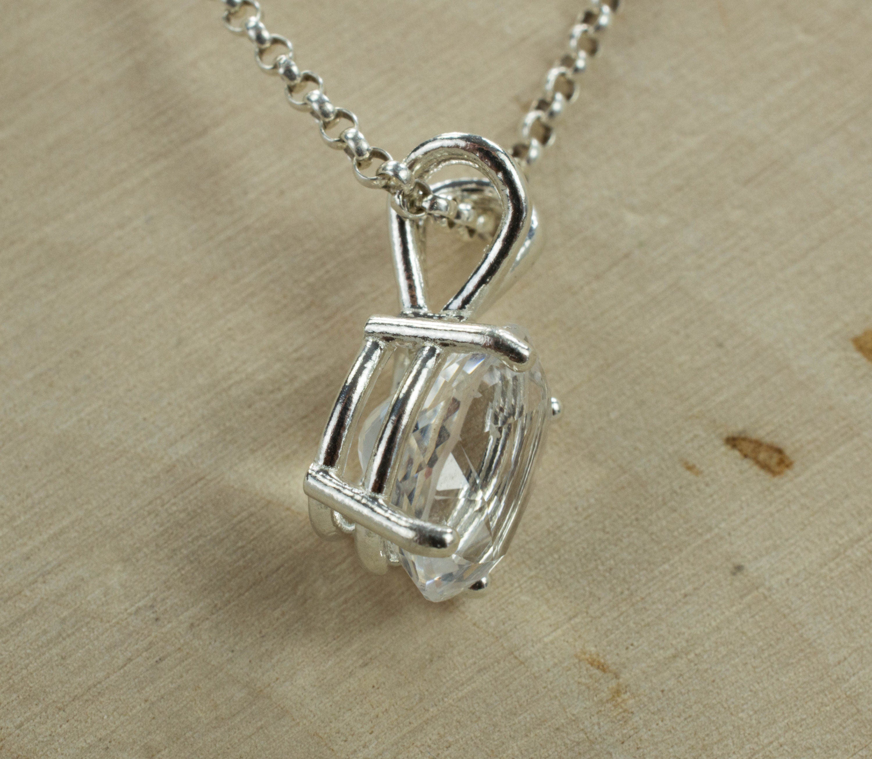 Quartz Sterling Silver Pendant, Genuine Tanzania Quartz; Quartz Pendant - Mark Oliver Gems