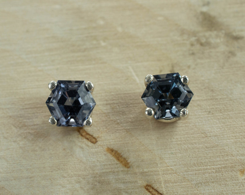Gray Spinel Earrings; Genuine Untreated Mozambique Spinel; 1.035cts