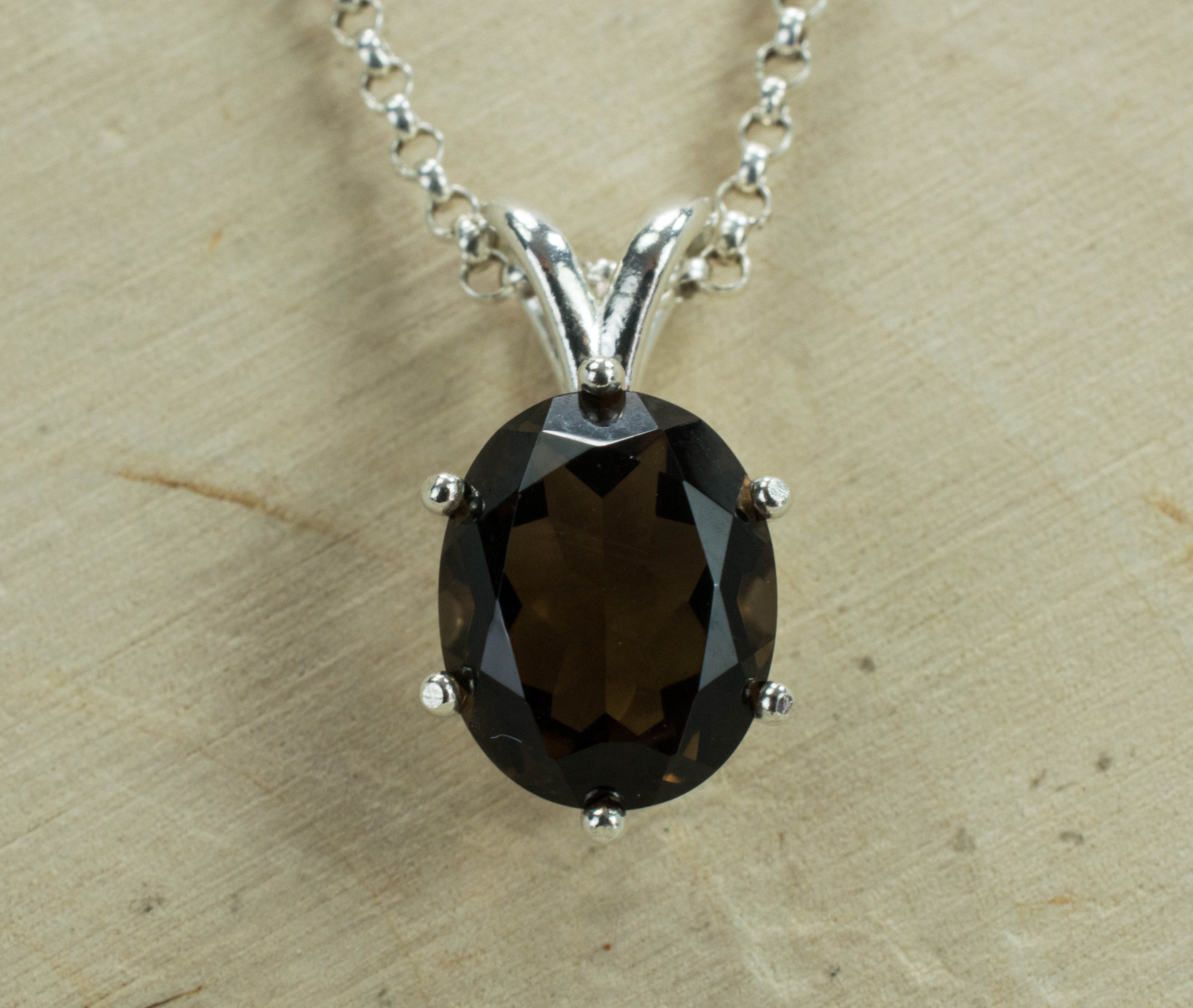 Smoky Quartz Sterling Silver Pendant; Genuine Untreated USA Quartz; Quartz Pendant; 2.670ct - Mark Oliver Gems