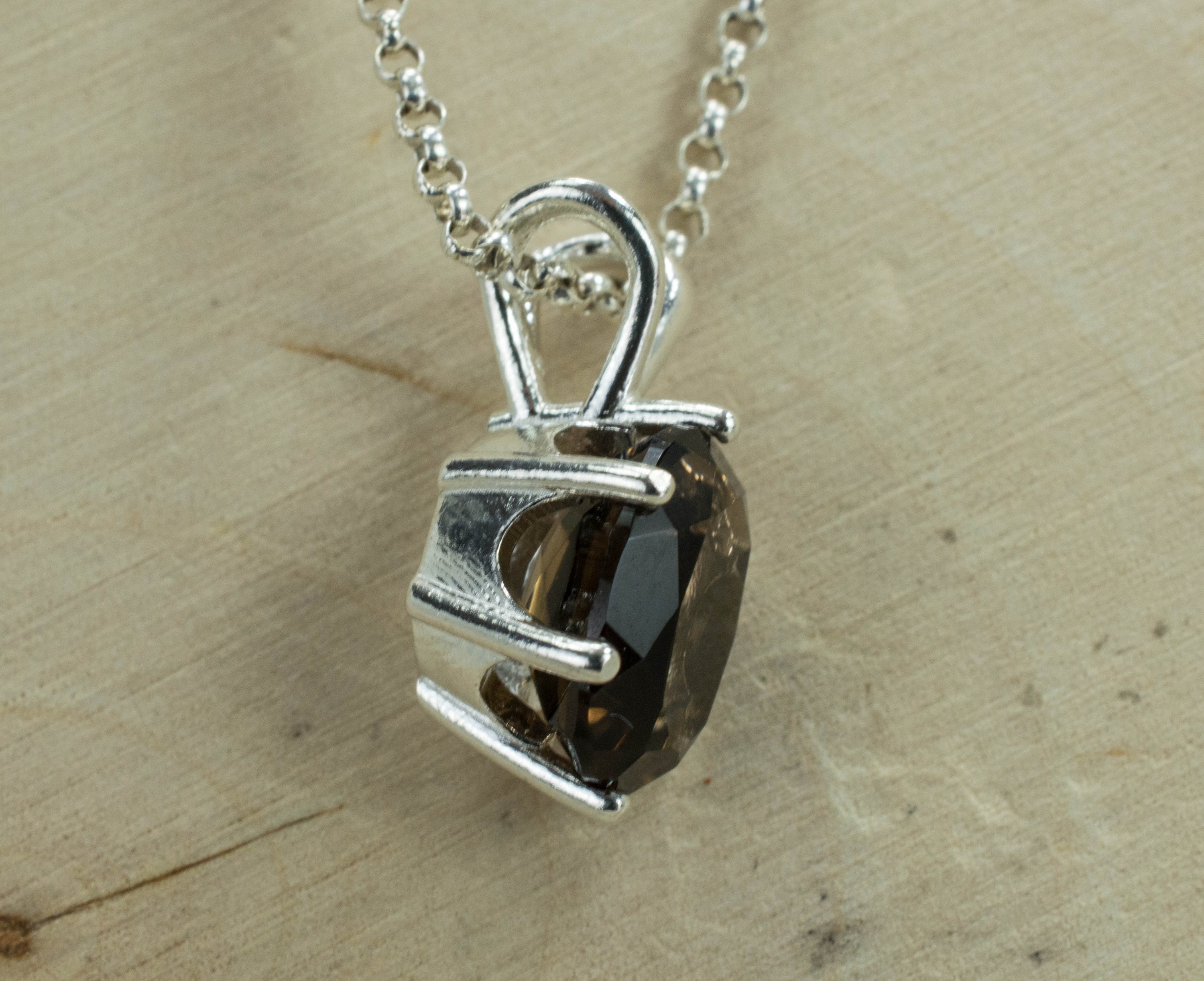 Smoky Quartz Sterling Silver Pendant; Genuine Untreated USA Quartz; Quartz Pendant; 2.670ct - Mark Oliver Gems