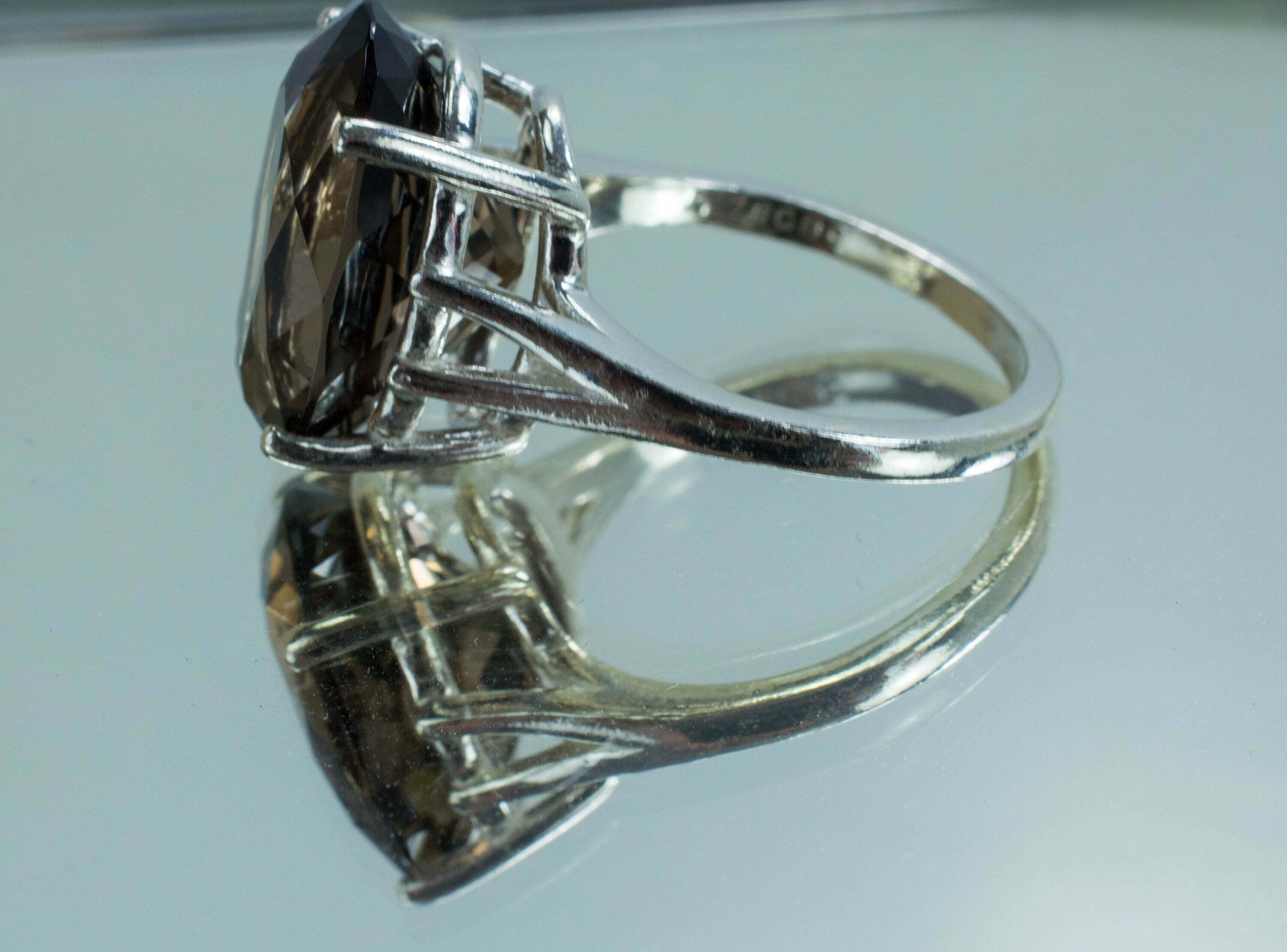 Smoky Quartz Sterling Silver Ring, Genuine Untreated USA Quartz; Smoky Quartz Ring; Smoky Quartz Ring - Mark Oliver Gems