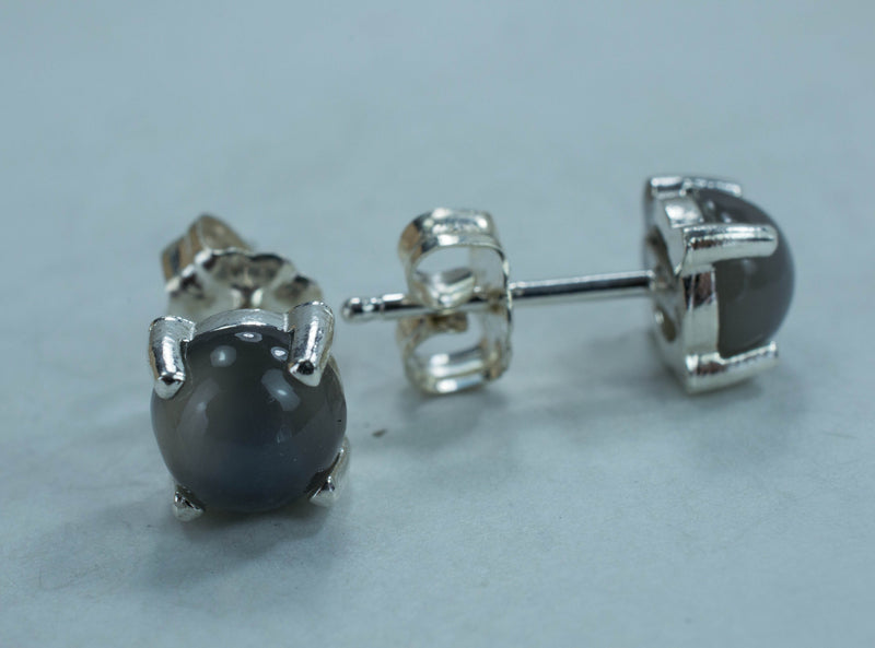 Gray Moonstone Sterling Silver Earrings; Genuine Untreated Gray Moonstone; Moonstone Earrings