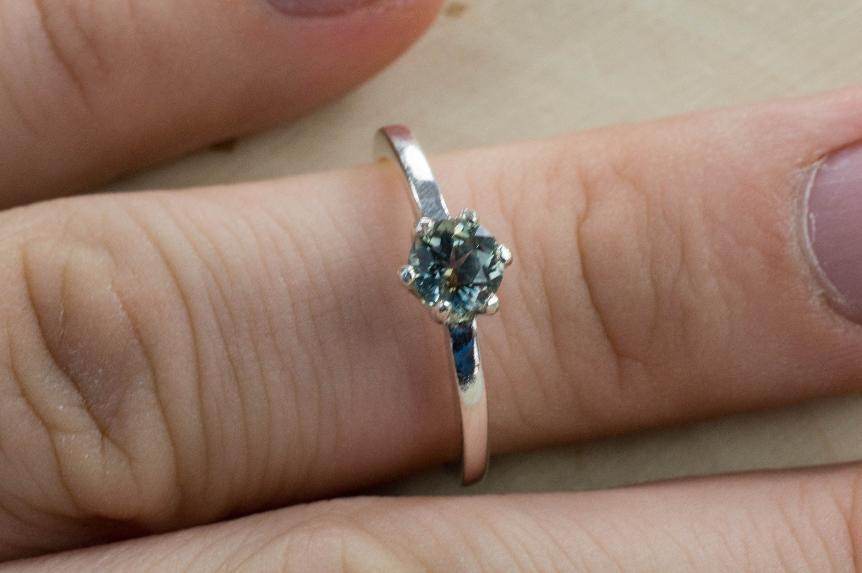 Montana Sapphire Ring, Genuine Untreated USA Sapphire; Blue Sapphire Ring - Mark Oliver Gems