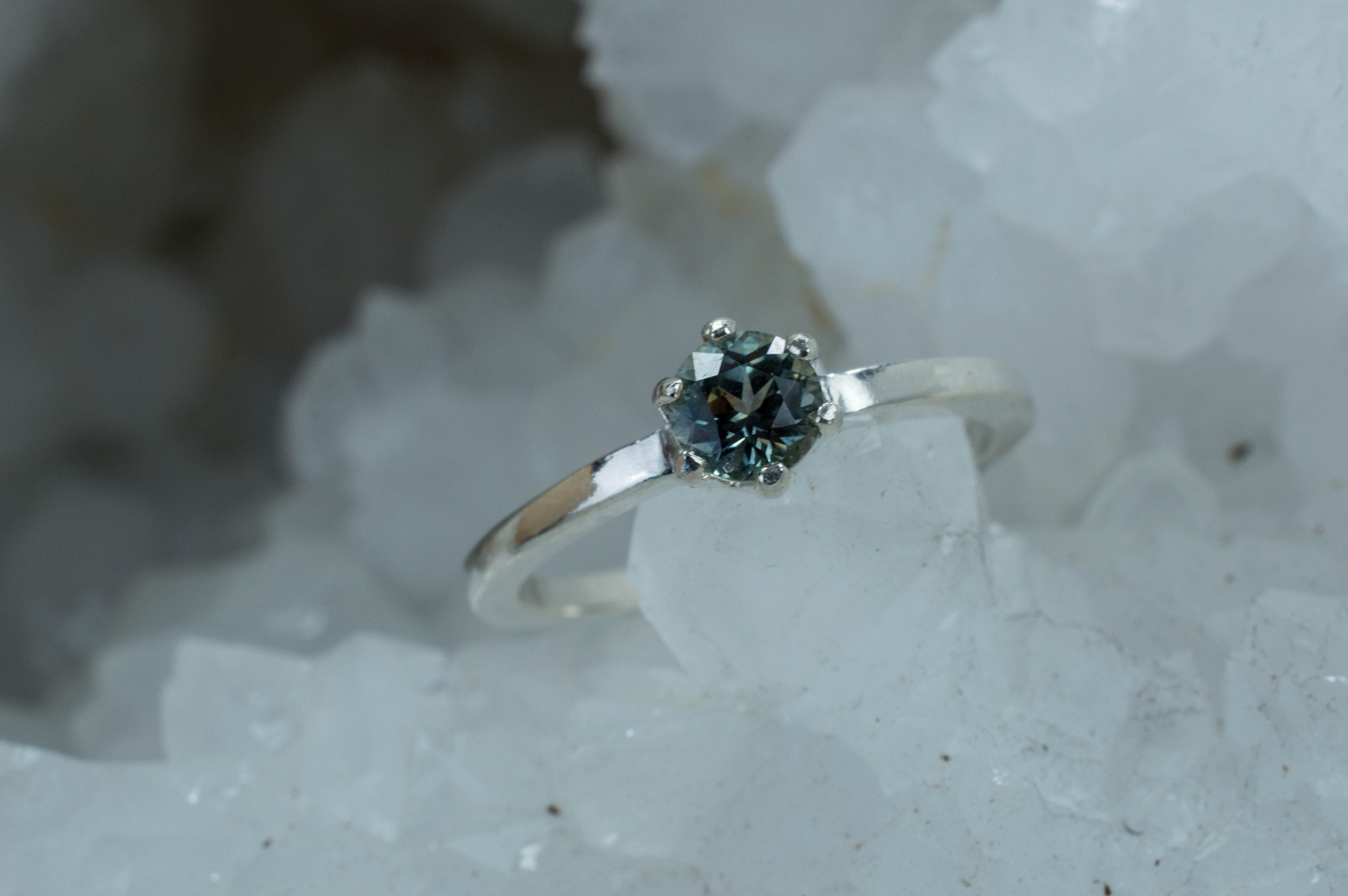 Montana Sapphire Ring, Genuine Untreated USA Sapphire; Blue Sapphire Ring - Mark Oliver Gems