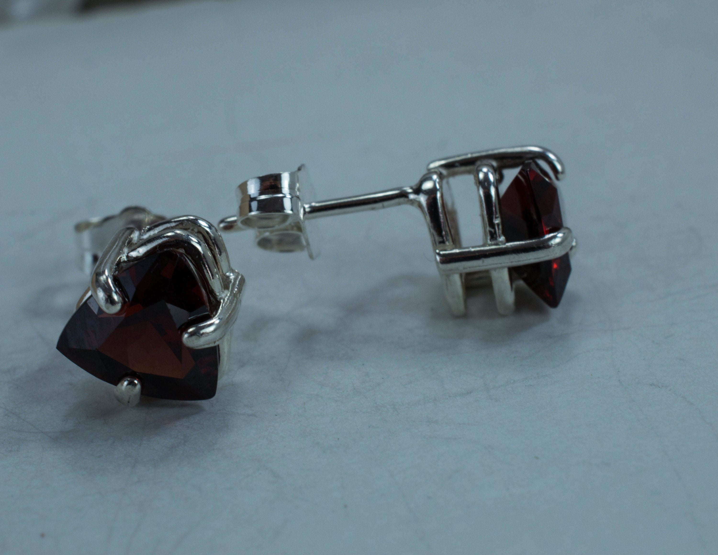 Pyrope Garnet Earrings; Genuine Untreated Madagascar Garnet; 2.505cts - Mark Oliver Gems