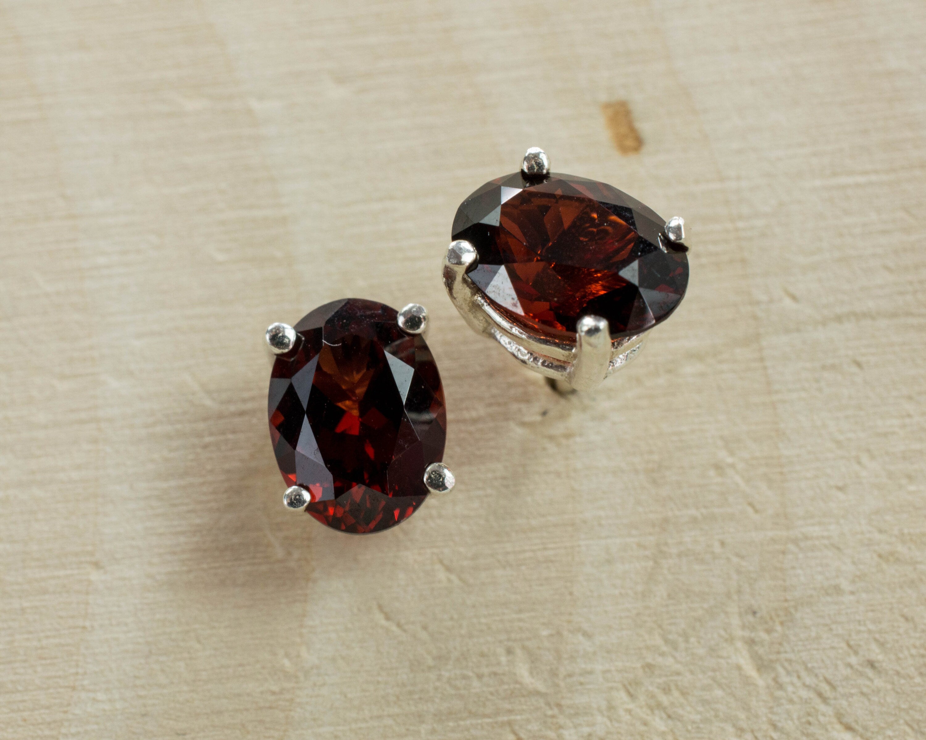 Pyrope Garnet Earrings; Genuine Untreated Madagascar Garnet; 3.080cts - Mark Oliver Gems