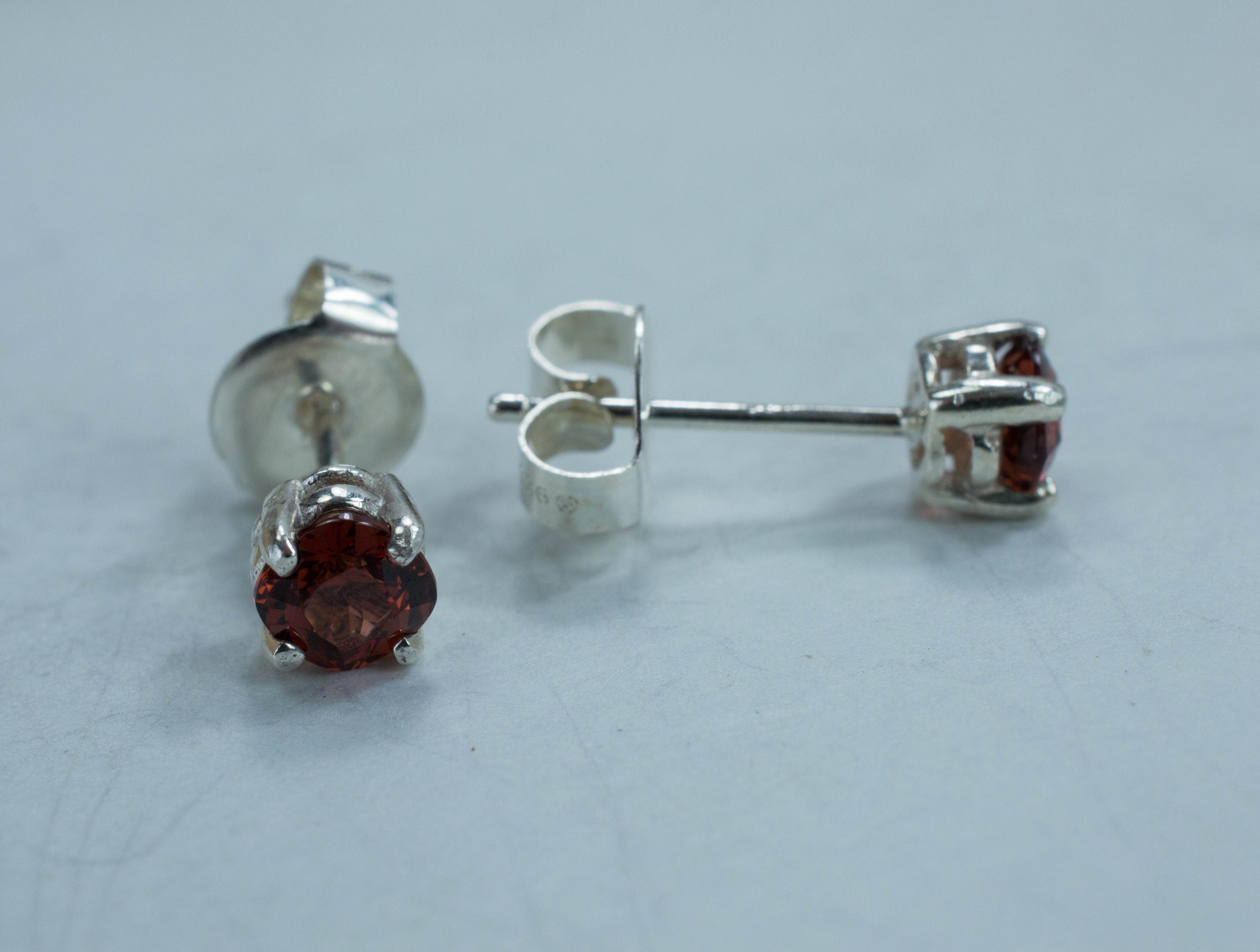 Pyrope Garnet Earrings; Genuine Untreated Madagascar Garnet; 0.650cts - Mark Oliver Gems