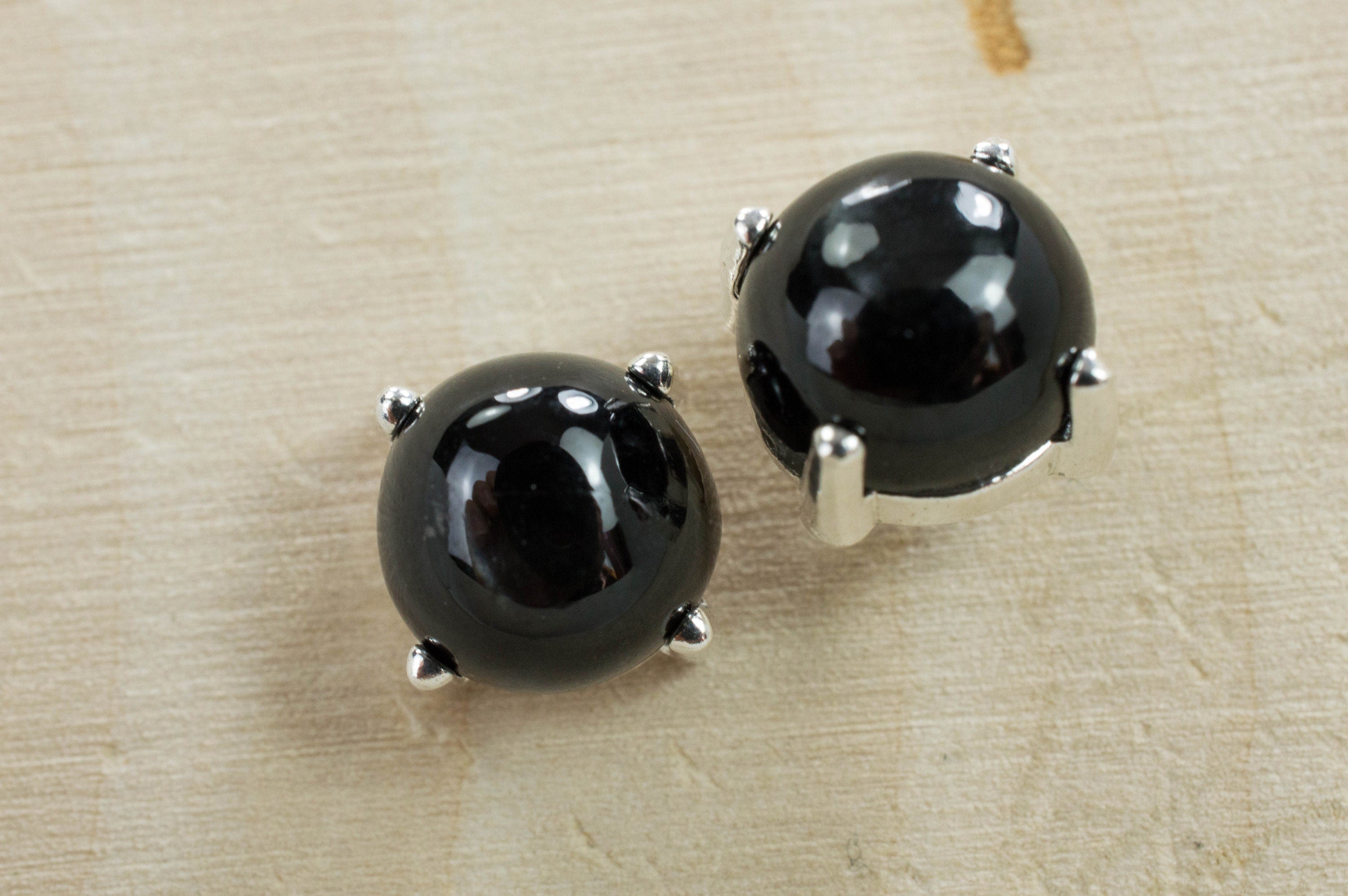 Star Diopside Earrings; Natural Untreated Indian Diopside - Mark Oliver Gems