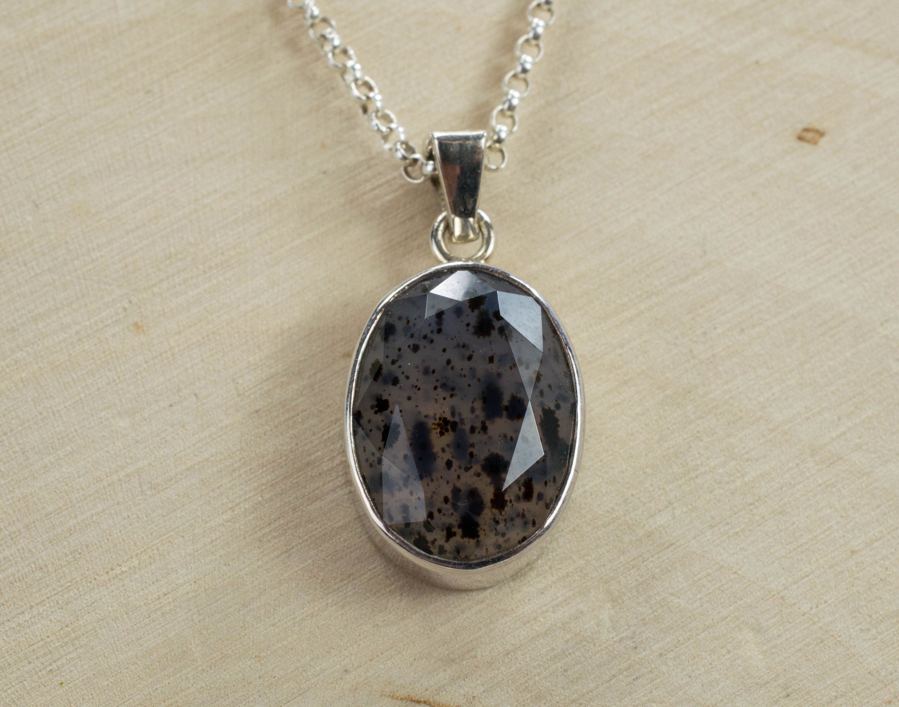 Montana Agate Pendant, Natural Untreated Moss Agate - Mark Oliver Gems