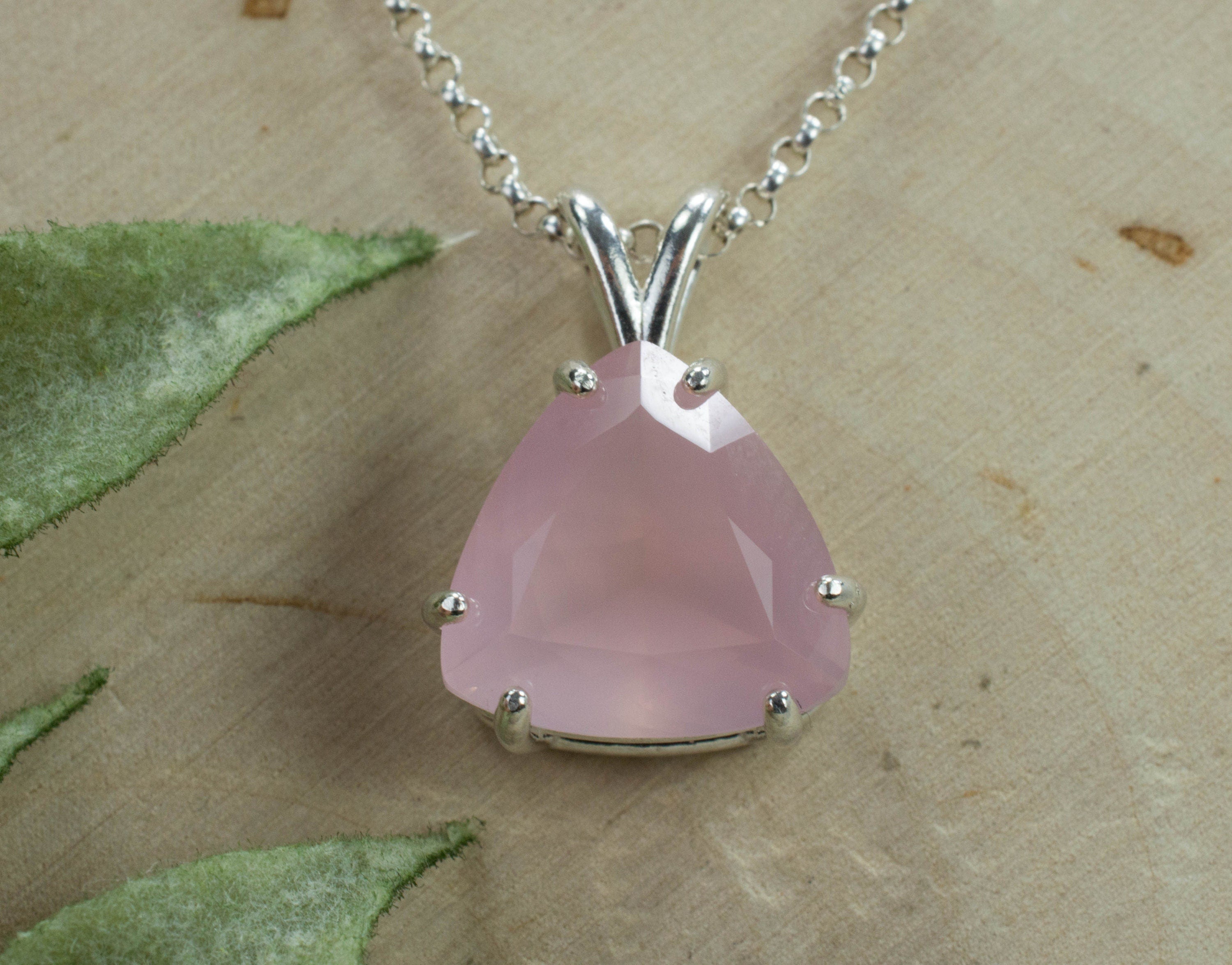 Rose Quartz Pendant; Genuine Untreated Brazilian Rose Quartz - Mark Oliver Gems