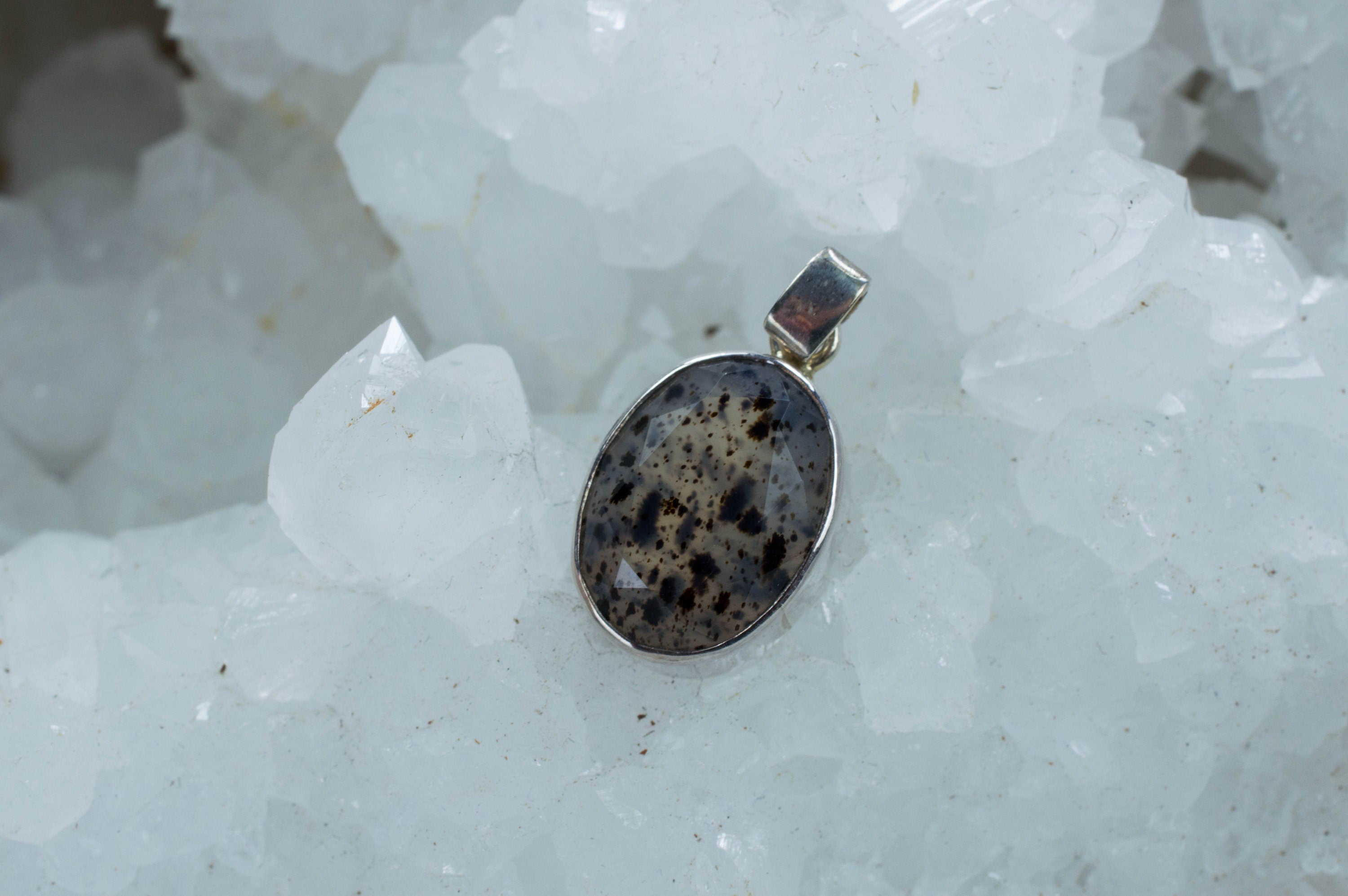 Montana Agate Pendant, Natural Untreated Moss Agate - Mark Oliver Gems