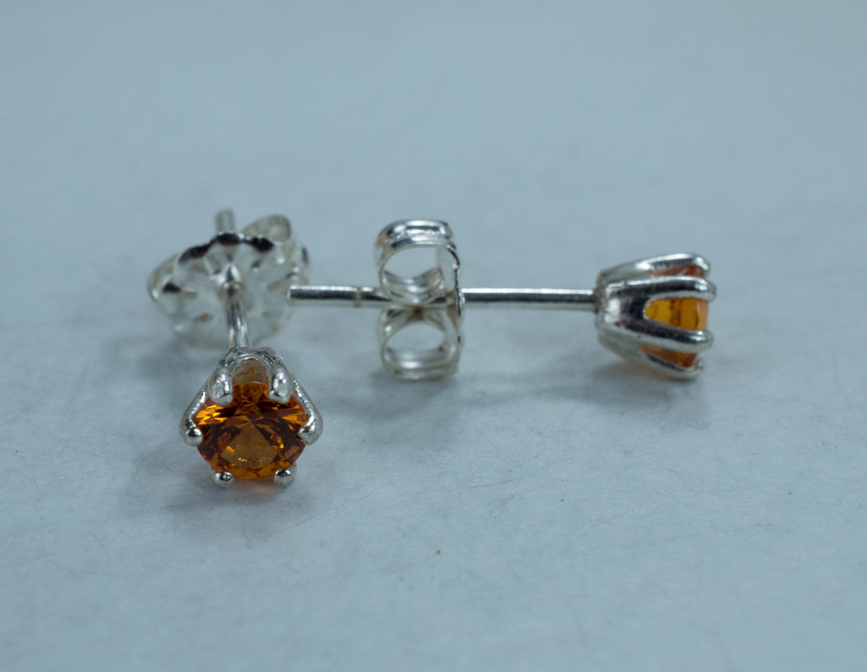 Orange Sapphire Earrings, Natural Thailand Sapphire - Mark Oliver Gems