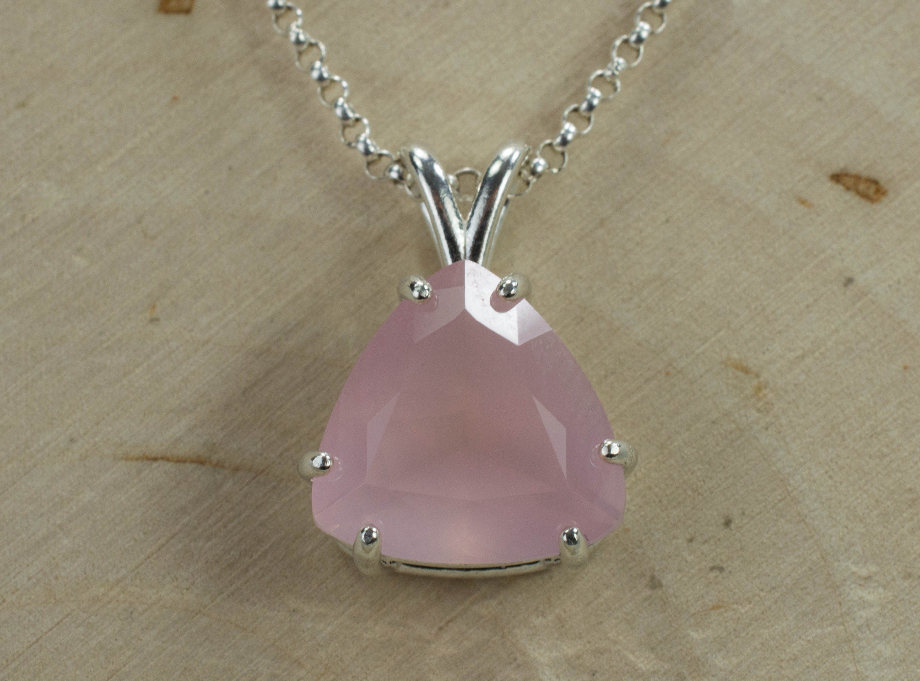 Rose Quartz Pendant; Genuine Untreated Brazilian Rose Quartz - Mark Oliver Gems